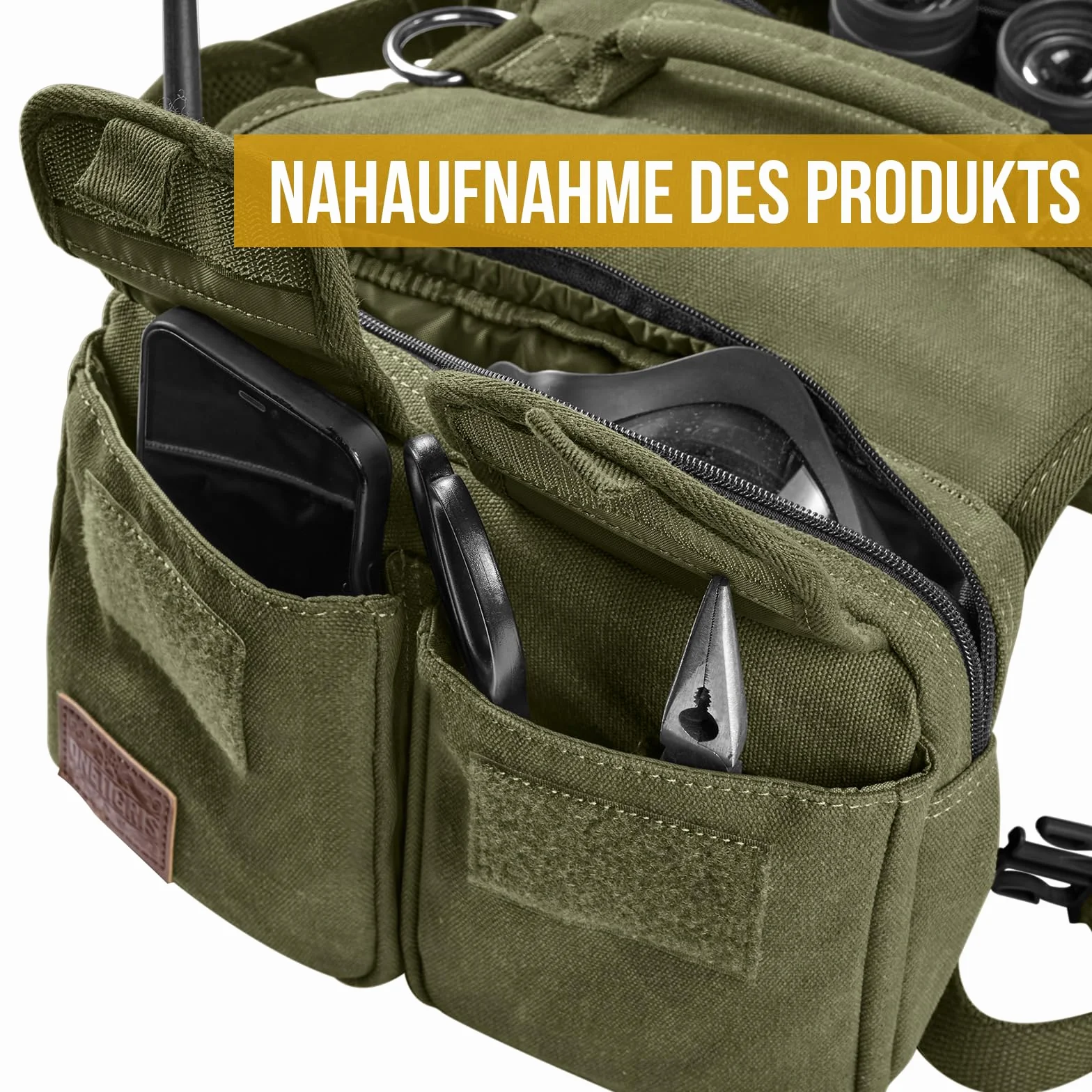 OneTigris Harnais pour Chien Hoppy Camper 3.0 Sac à Dos Vert