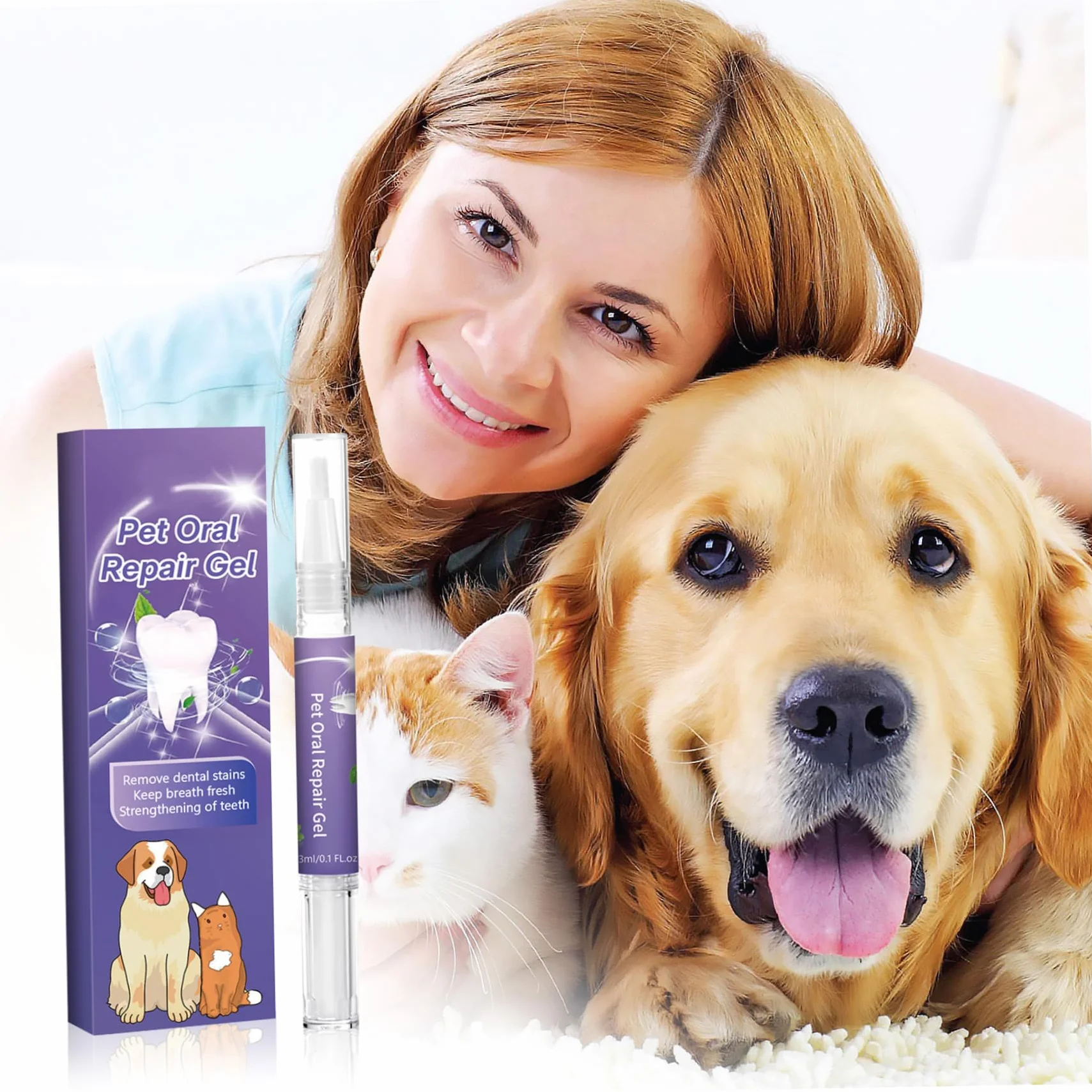 Dentifrice pour chat Gel réparation buccale 20g Menthe Désodorisant Stylo à dents