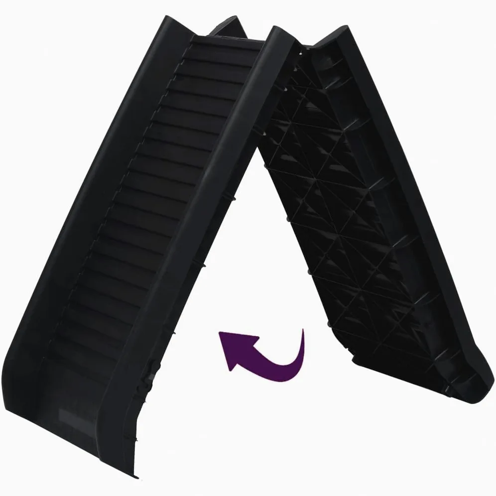 Rampe de Voiture Pliable pour Chiens Noir en polypropylène 155,5x40x15,5 cm légère Portable antidérapante pour Animaux âgés blessés arthrose Aide accès Voiture SUV Camping-Car