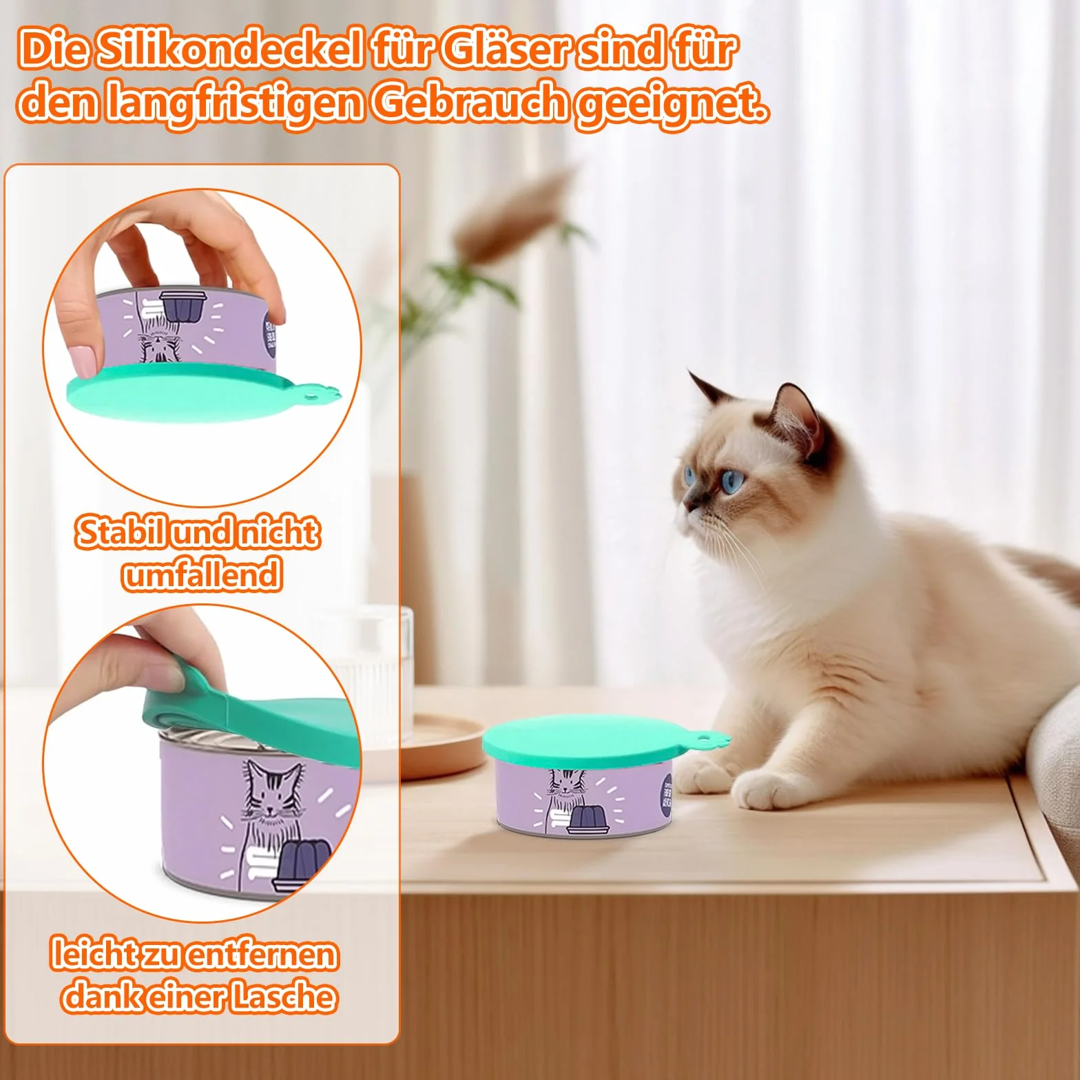 Couvercles Universels Silicone 6,5/7,5/8,5 cm Réutilisables Sans BPA – Lot de 4 + Cuillère