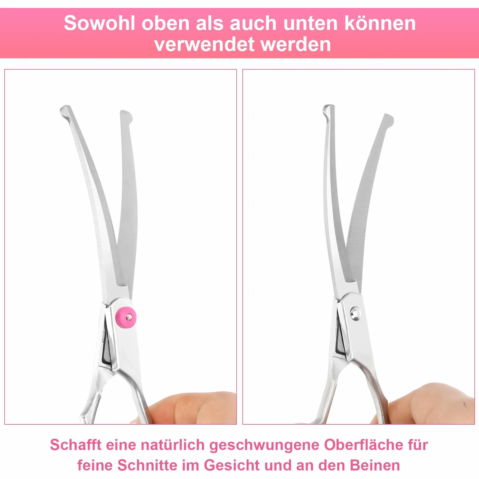 Jostift Ciseaux de toilettage pour chien et chat - Ciseaux incurvés - Ciseaux ronds professionnels - Ciseaux de toilettage pour chat et autres animaux de compagnie - Rose