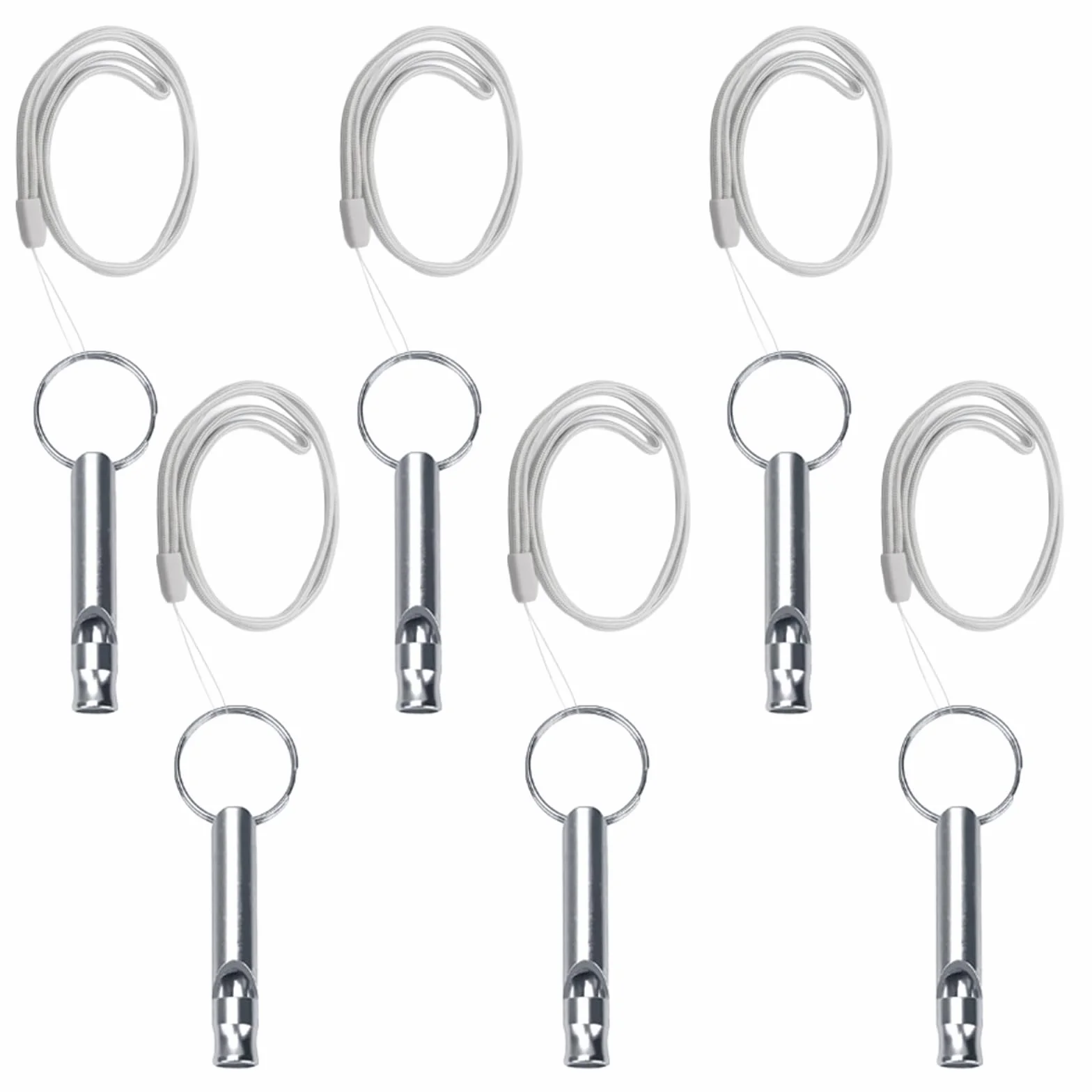 Sifflet Ultrason Chien Rappel Anti Aboiement Aluminium 6 Pièces avec Cordon