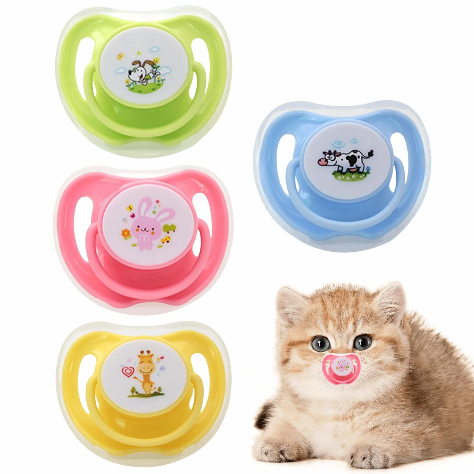 Tétine pour Chaton en Silicone Forme Papillon 4 Pièces avec Couvercle