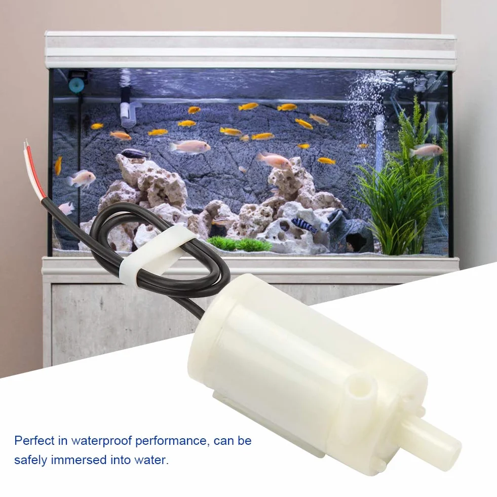 Pompe à Eau DC 3V 5V 6V Silencieuse étanche pour Aquarium