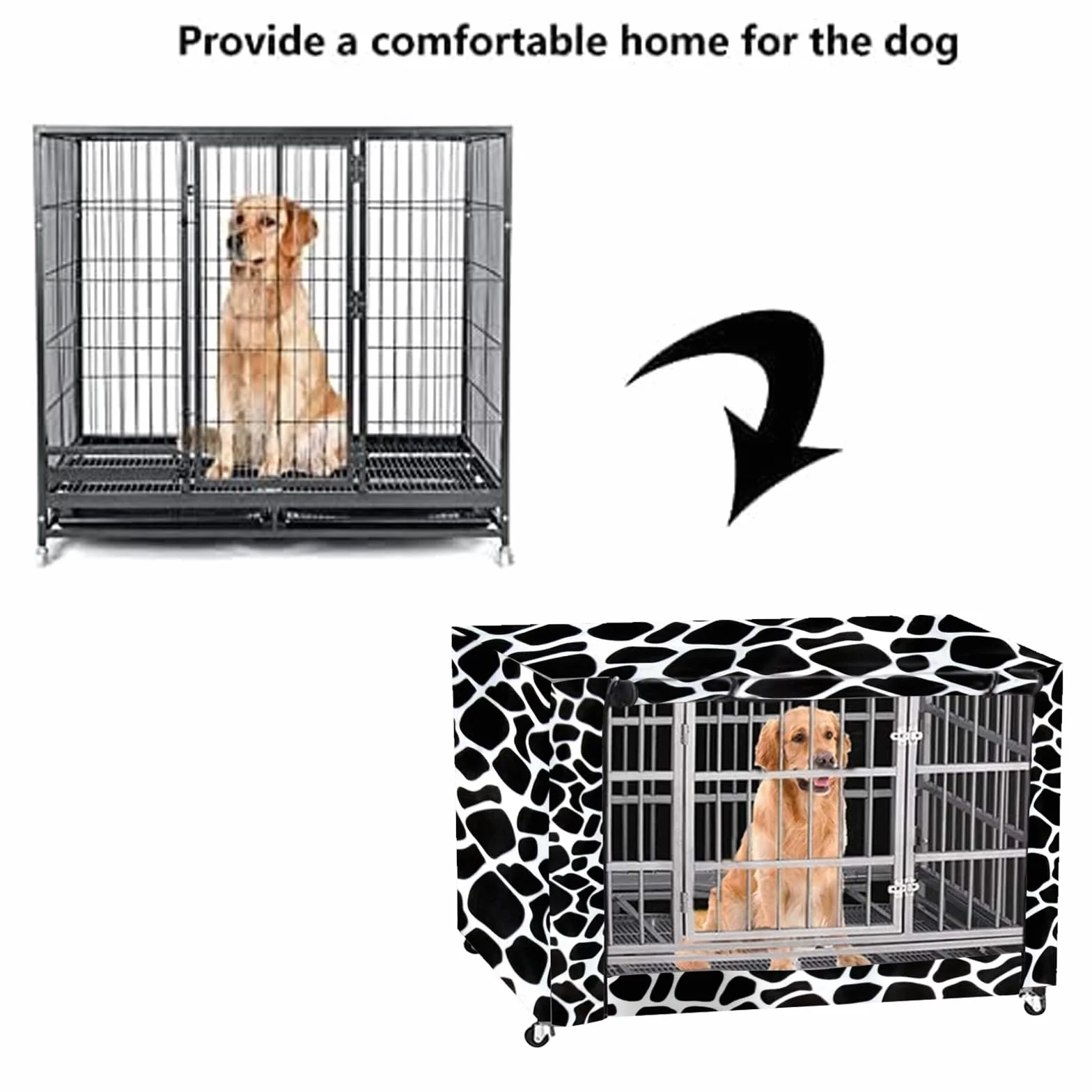 Housse de cage pour chien double porte durable coupe-vent