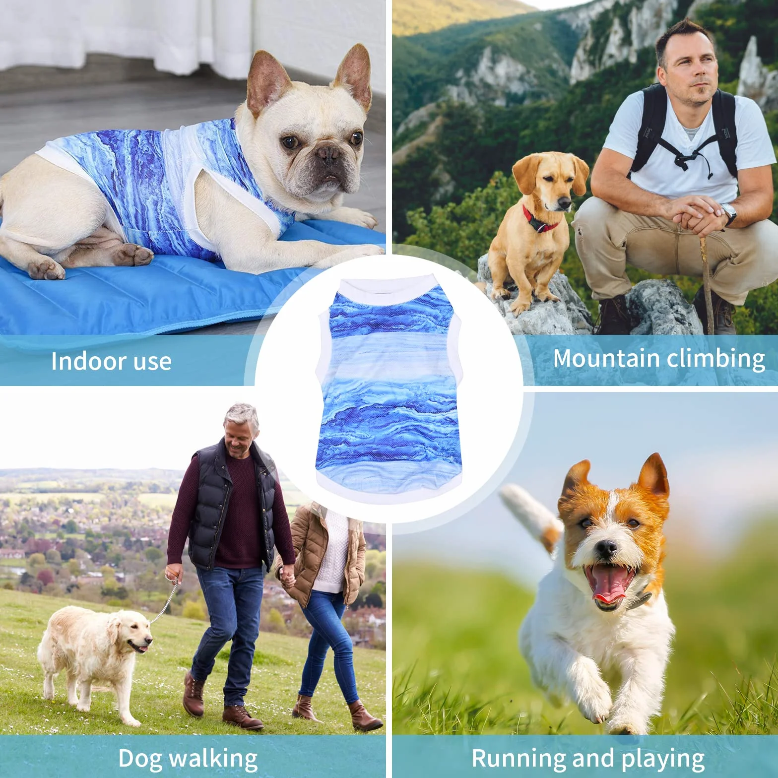 Nivofu Chemise pour Chien Gilet de Refroidissement Veste Respirante Été Animaux Compagnie Débardeur Doux Sport sans Manches