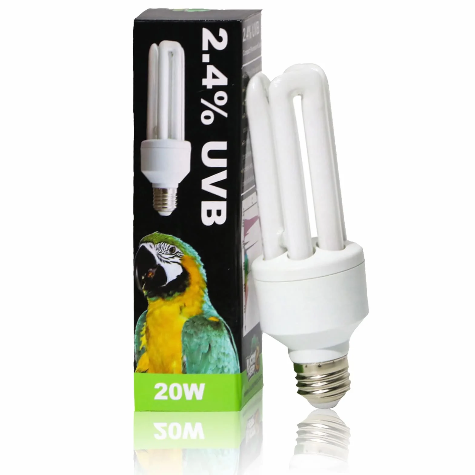 LUCKY HERP UVA UVB Ampoule 2.4 UVB 20W Lampe fluorescente compacte pour oiseaux