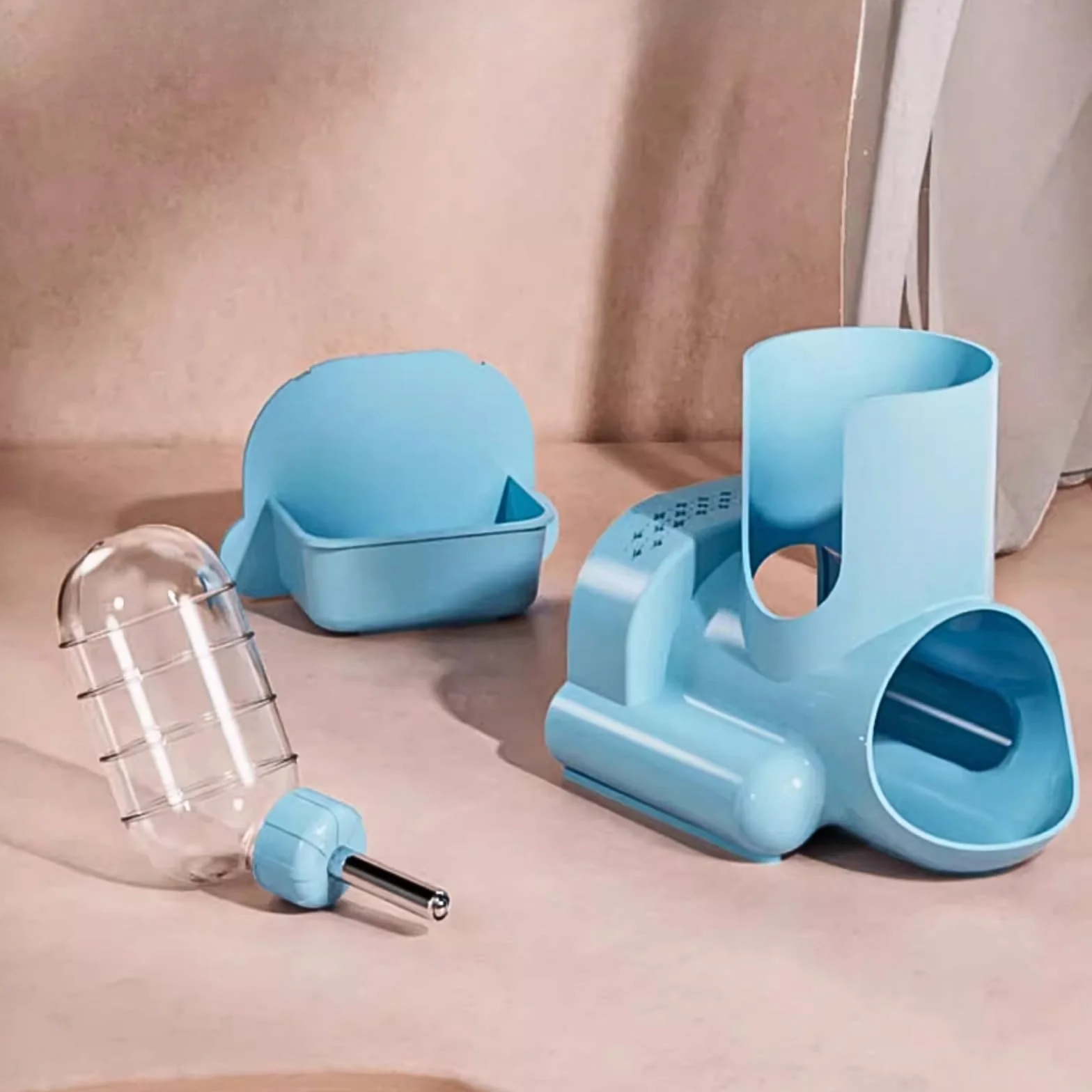 Abreuvoir pour Hamsters Suspendu avec Support Petite Bouteille d'Eau Orange