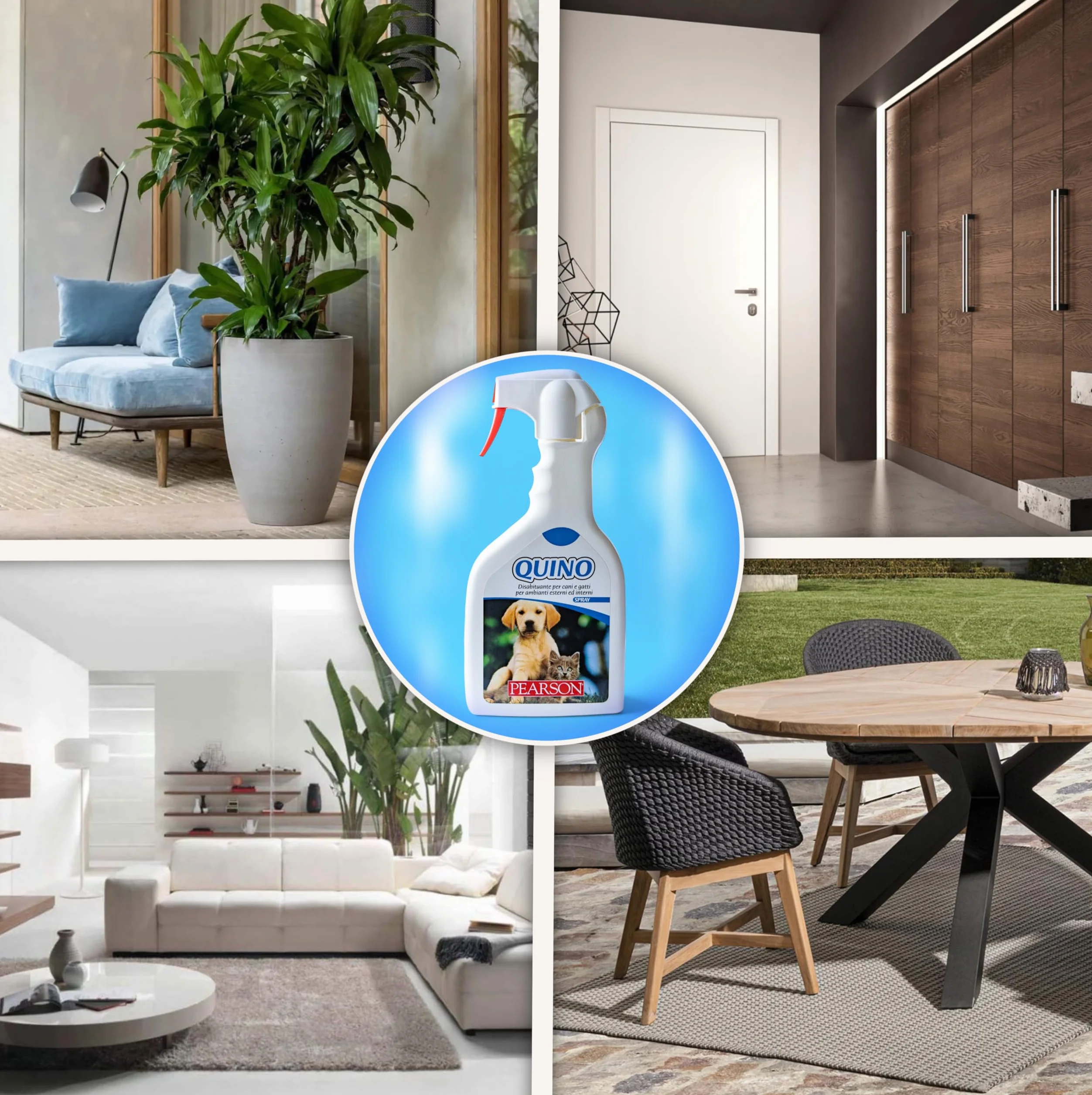 PEARSON Repulsif Chat Exterieur et Intérieur 700ML, Anti Urine Chat Chien, Spray Dissuasif Made in Italy