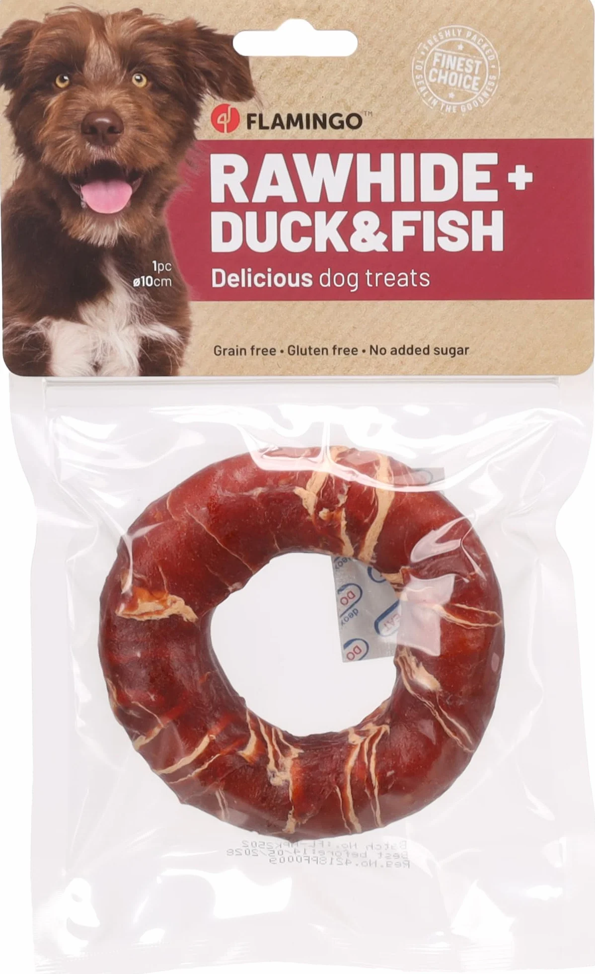 friandises pour Chien - R'Hide Anneau au Canard & cabillaud 90 g - Ø 10 cm - sans Gluten - sans céréales - sans sucres ajoutés