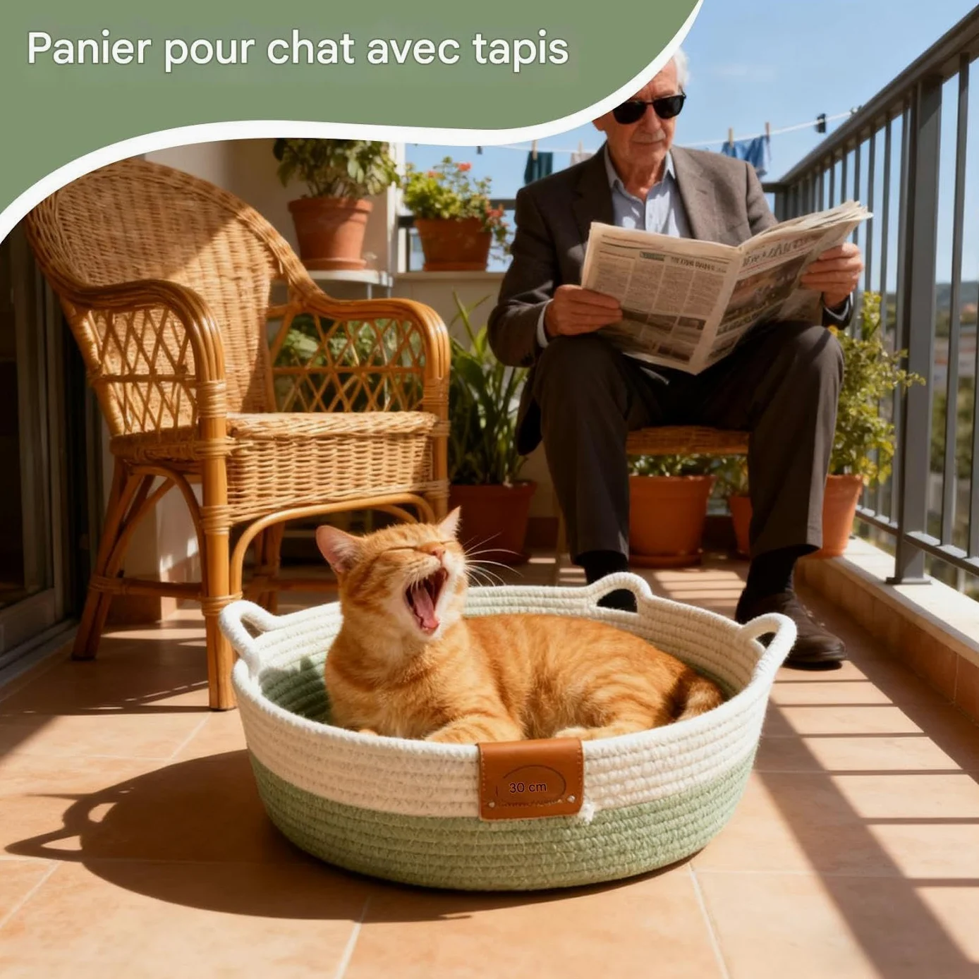 Panier Rond pour Chat Nid Tissé en Corde De Coton | Lit Et Panier Adorable Pour Chaton Et Chat Pour Chaton Lapin Petit Chien Jouet Stockage De Snack Intérieur Chambre Salon