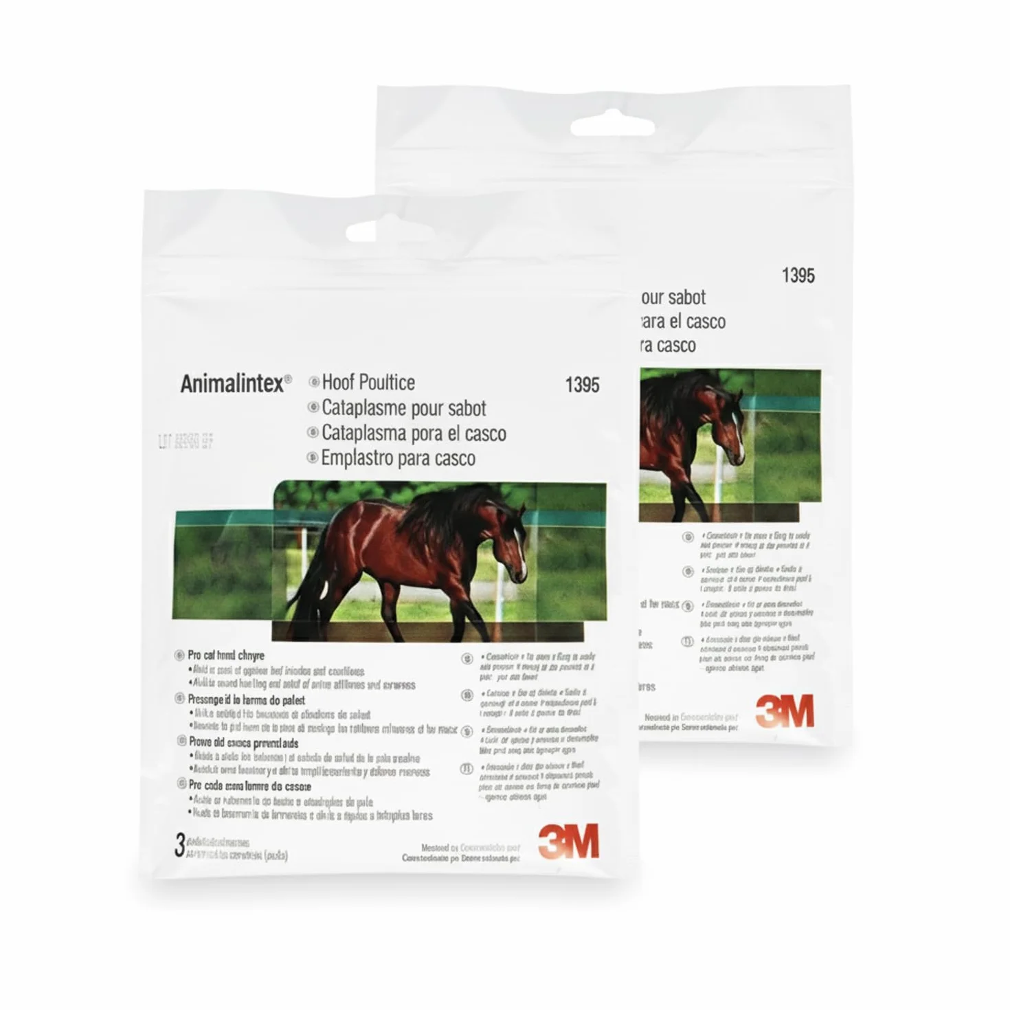 Animalintex Lot de 3 protège-sabots pour cheval 3M Equine pour plaies d'abcès et traitement du sabot – Forme de sabots prédécoupés