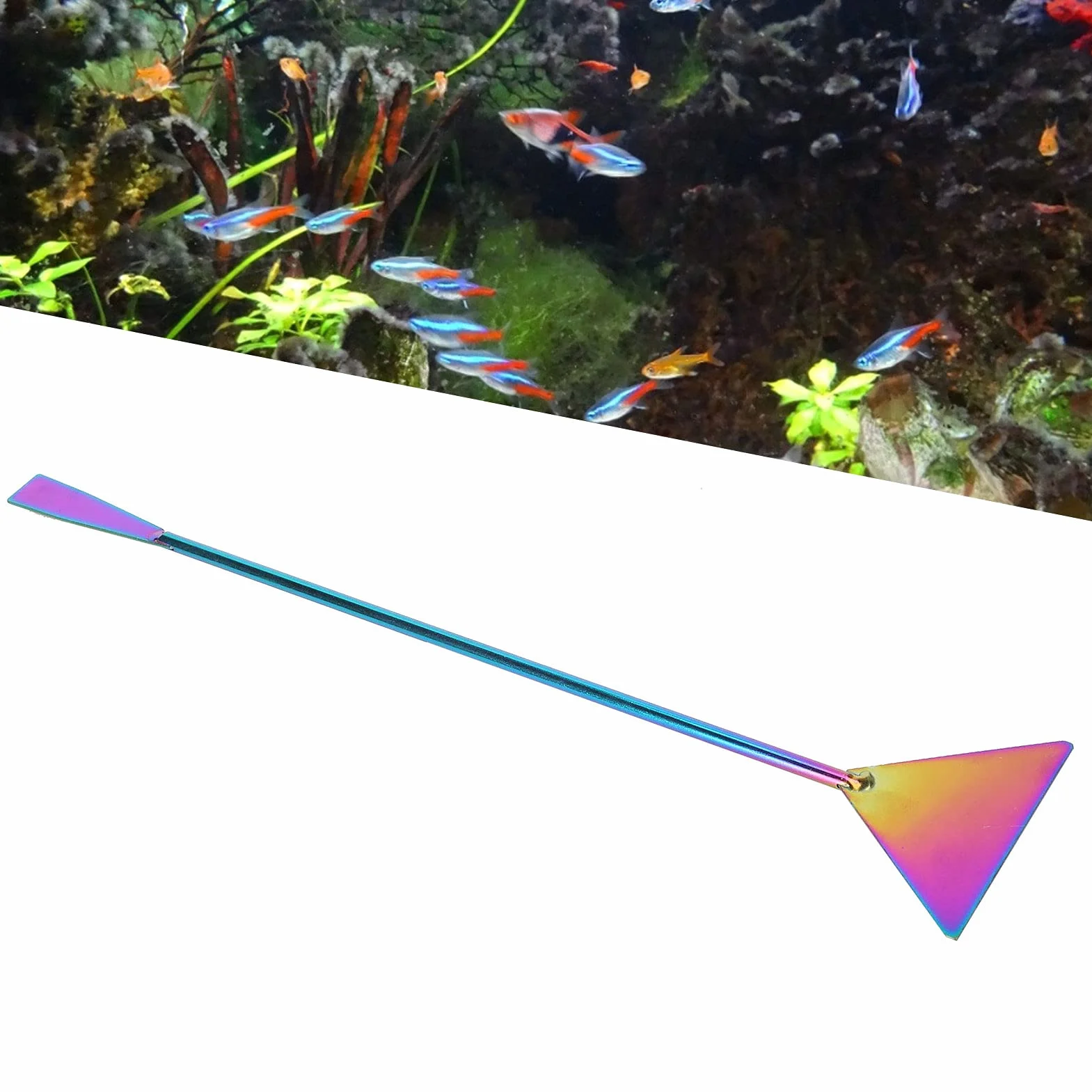 Spatule à Sable Longue 32 cm pour Aquarium, Outil de Nivellement du Substrat