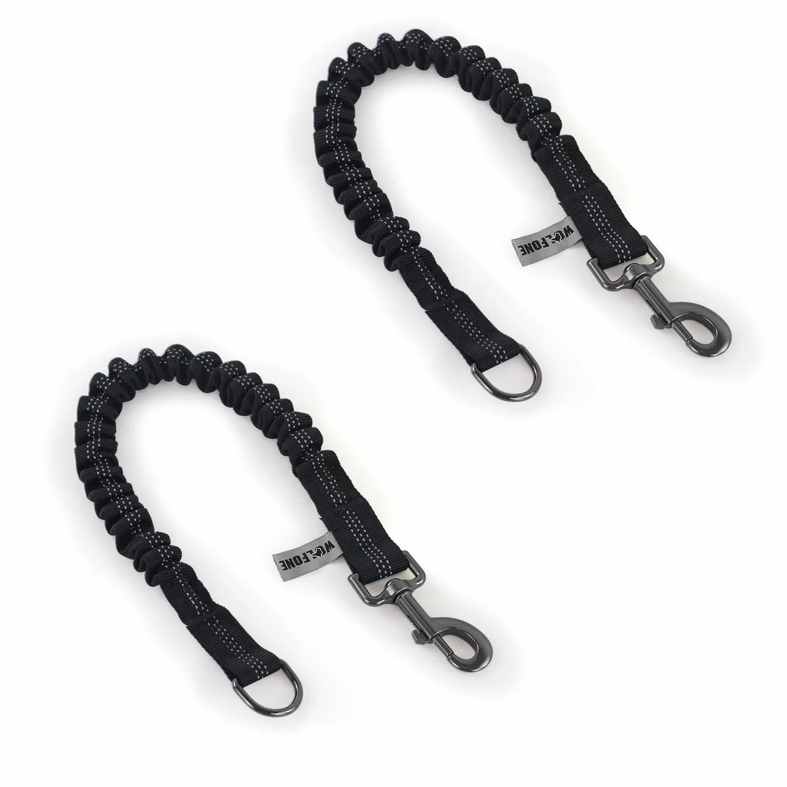 Wolfone Lot de 2 laisses élastiques réfléchissantes pour Chien Noir