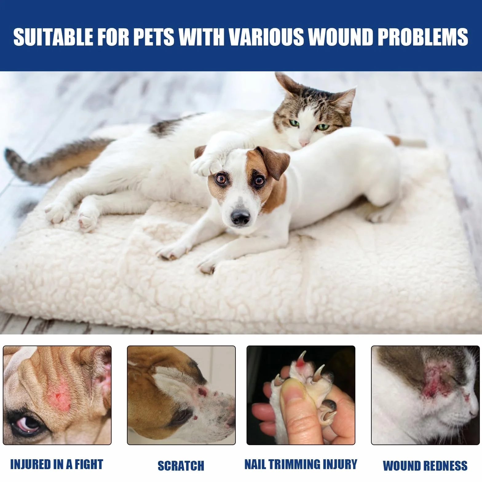 Gel Soin des Plaies pour Animaux, Chiens et Chats, Imperméable