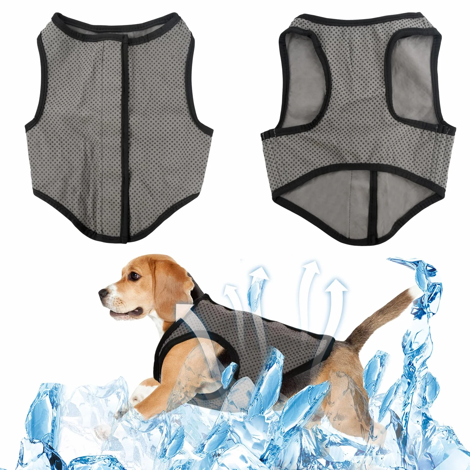 Gilet de Refroidissement Chien Tailles 5 Veste Rafraîchissant Petite Moyenne Grande Taille Été Manteau Cool Confortable Extérieur Camping XL