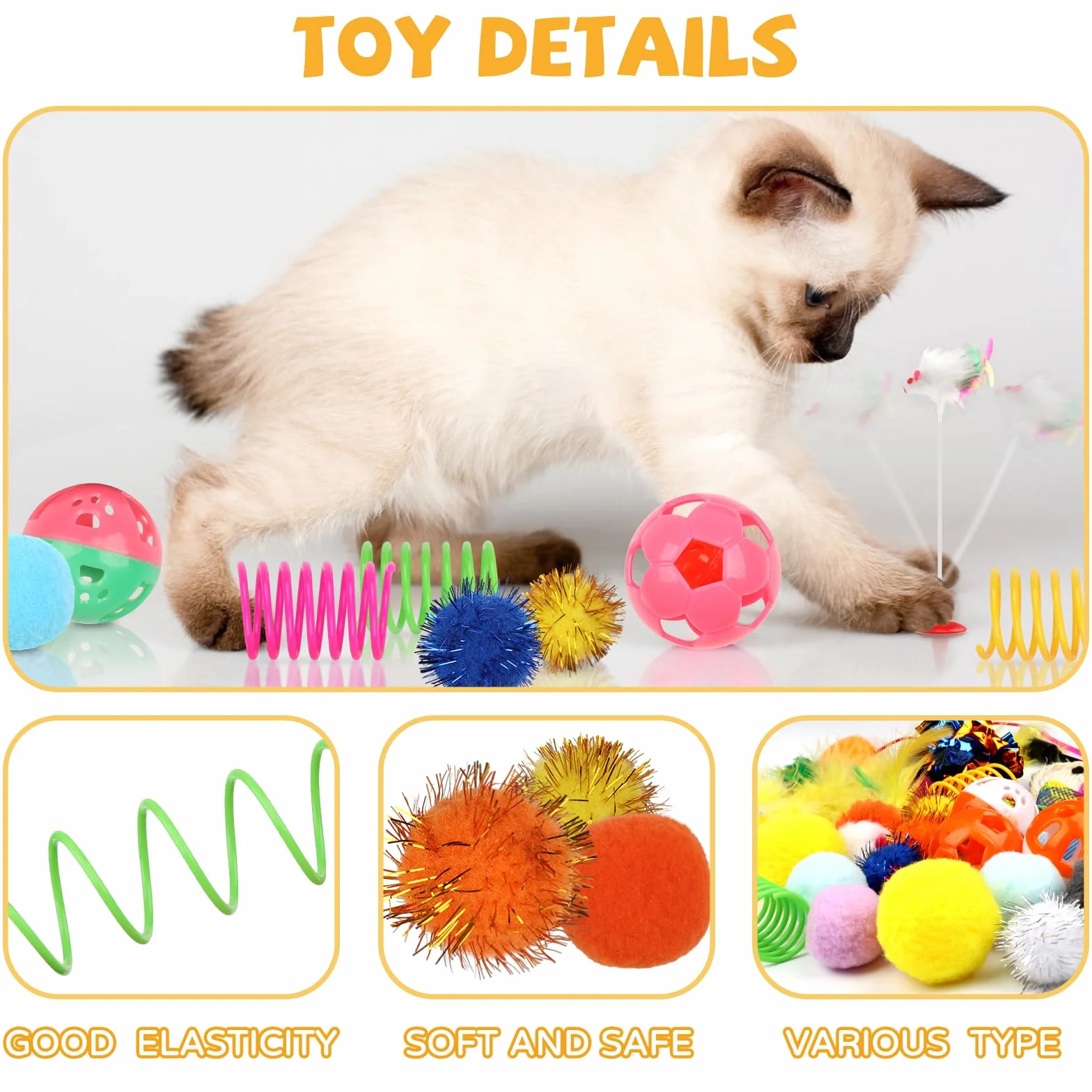 QUOZUO 32 Pièces Jouets Chat Interactif avec Plumes, Balles, Souris