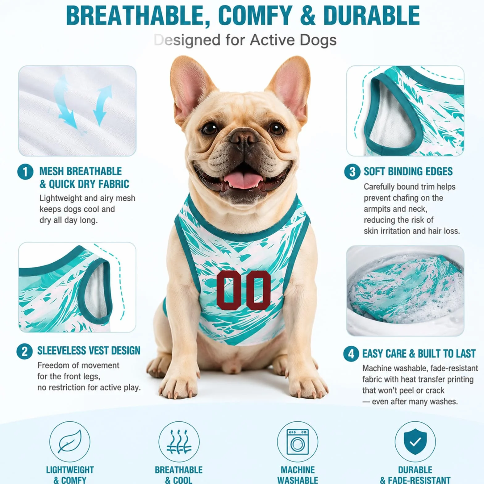 Tshirt Personnalisé pour Chien avec Nom & Numéro Coupe du Monde 2026 Maillot pour Chiens Petite et Moyenne Taille