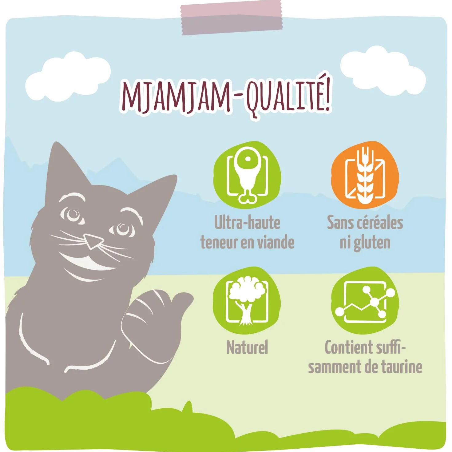 MjAMjAM - nourriture humide premium pour chats - gibier copieux et lapin aux myrtilles fruitées, paquet de 6 (6 x 200 g), sans céréales avec supplément de viande