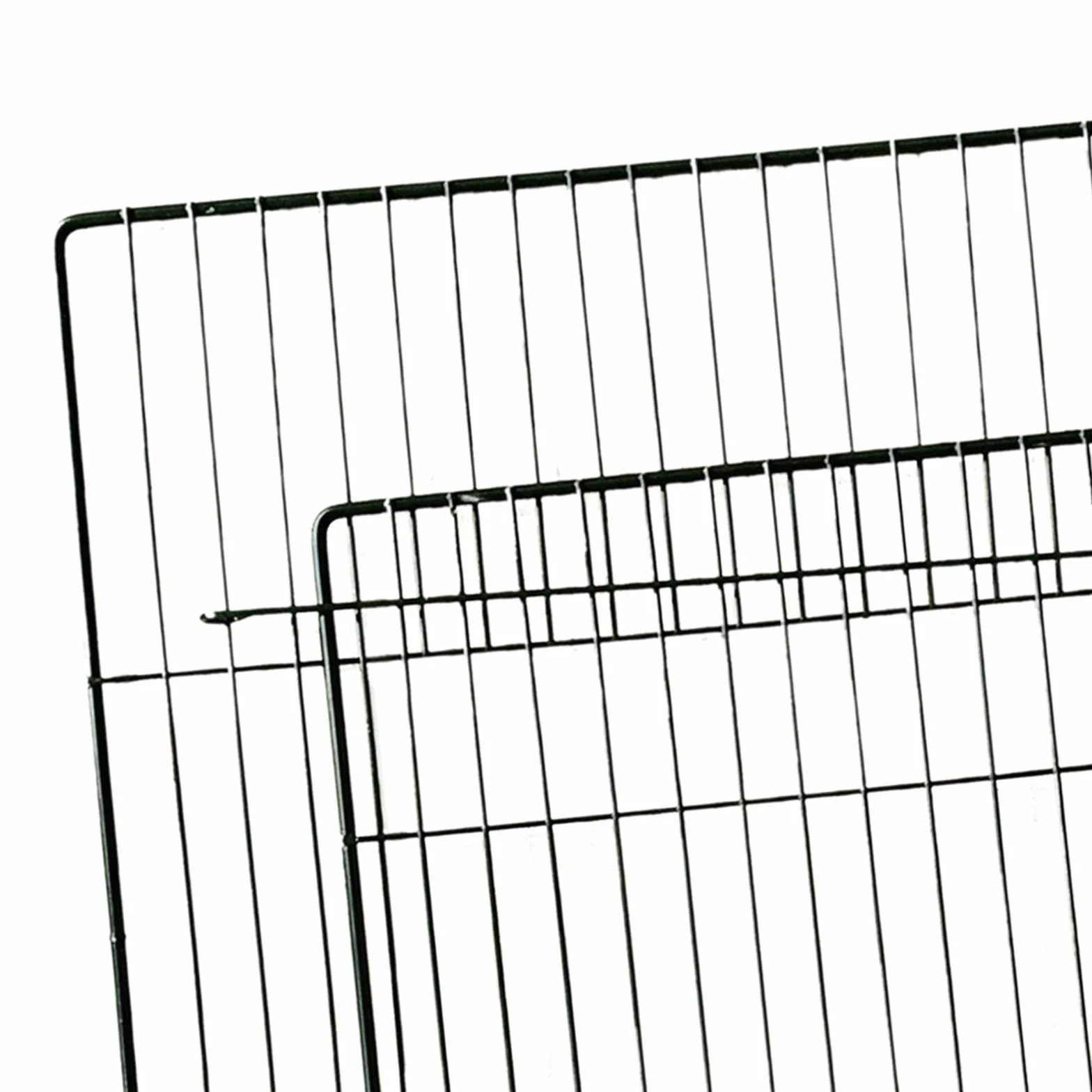 MagiDeal Porte de Parc Portable pour Animaux, Panneaux Métalliques en Fer Cage Bricolage, Clôture Extensible Grille Noire