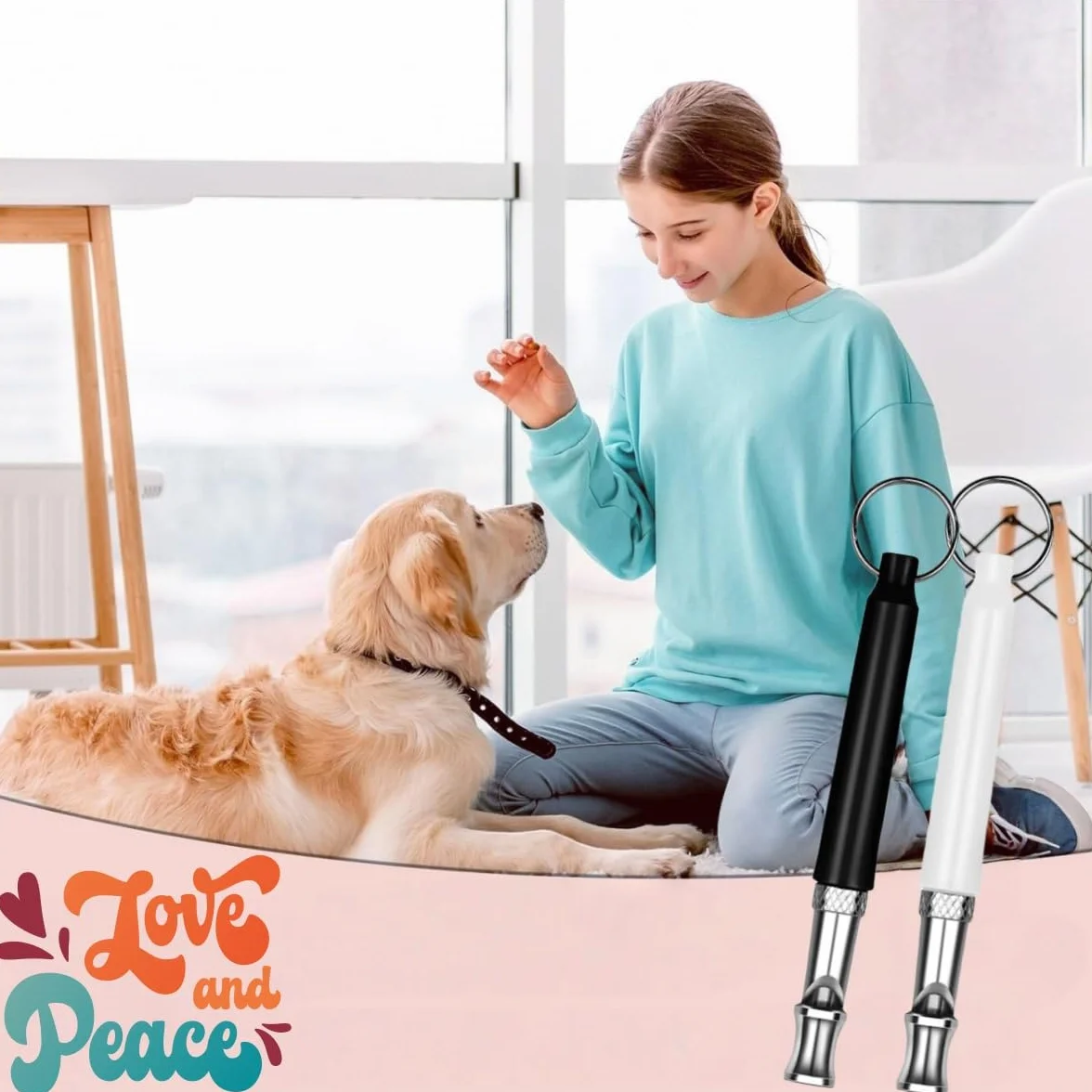 Sifflets Ultrasons pour Chien Anti Aboiement Dressage Haute Fréquence Réglable Lot de 2