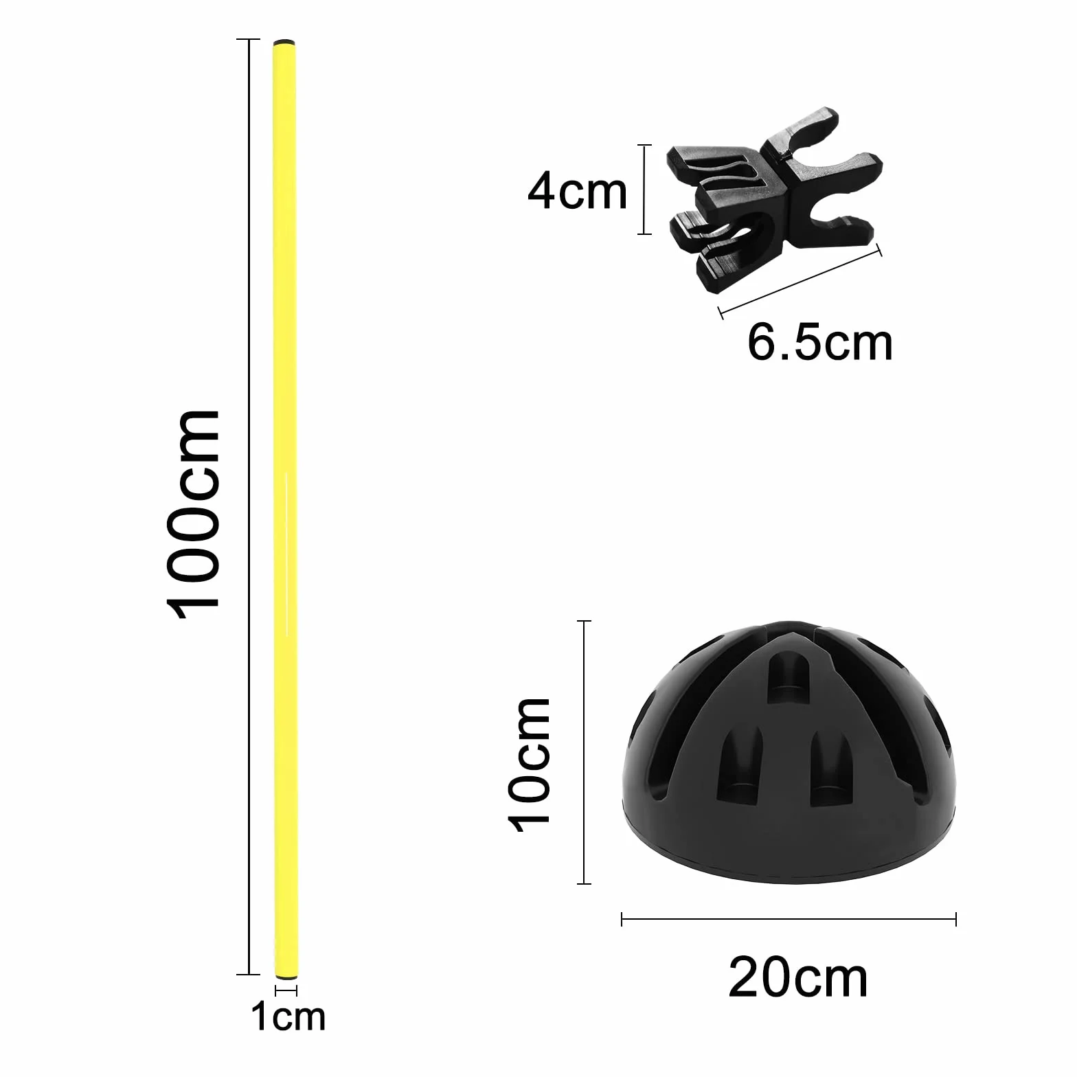 LILIIN Kit de barres de saut 100 cm pour entraînement d'agilité et coordination - 15 barres + 10 clips