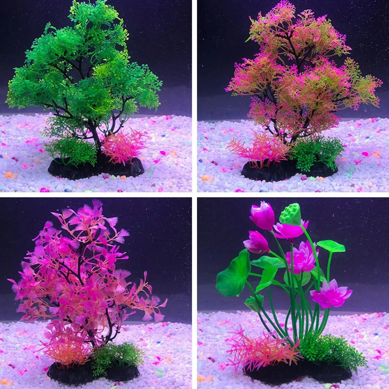 Plante Aquarium Artificielle 23 cm Décorations Aquarium Plantes Hydroponiques Simulation Base Epaissie