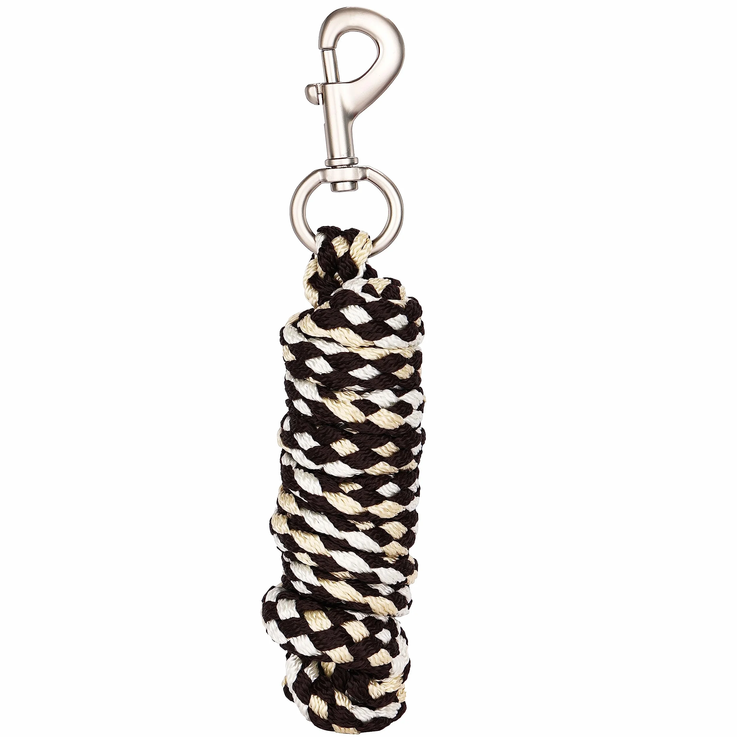 Longe pour cheval corde d'attache avec mousqueton jaune brun pour poney âne chèvre