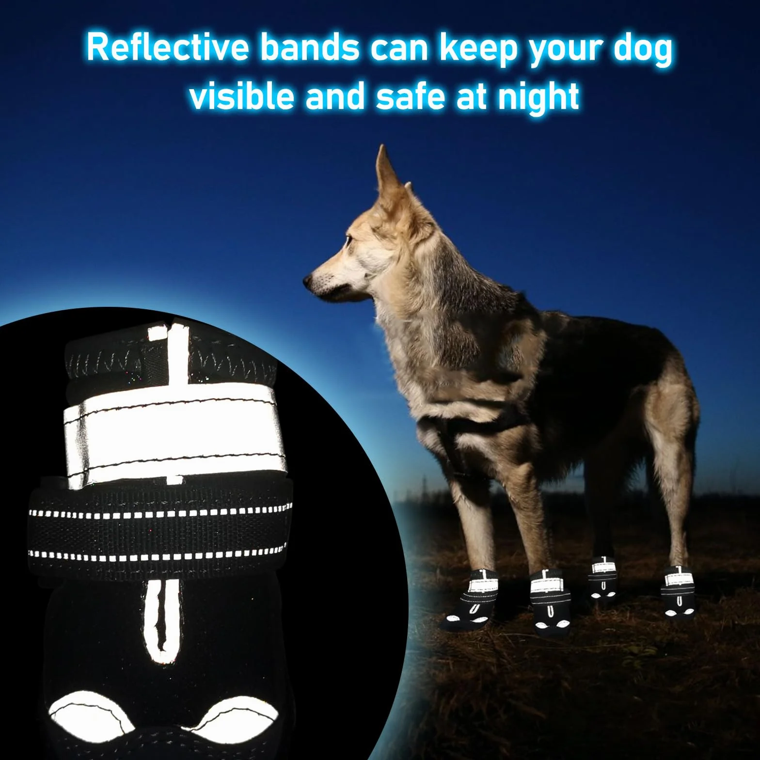 Bottes pour Chien Bottes Pours Chien Respirantes avec Griffes antidérapantes Botte pour Chiens réfléchissantes pour la Neige et la randonnée (8)
