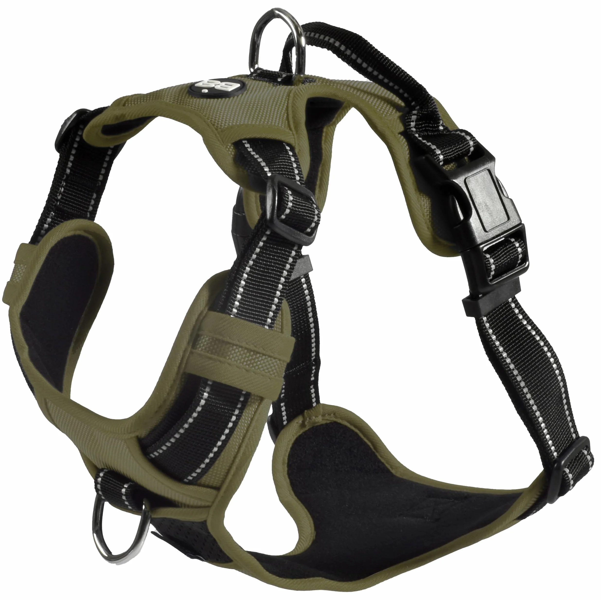 Bobby Rando Walk Harnais pour Chien Nylon Réfléchissant Ajustable M/40-63x2 CM Kaki
