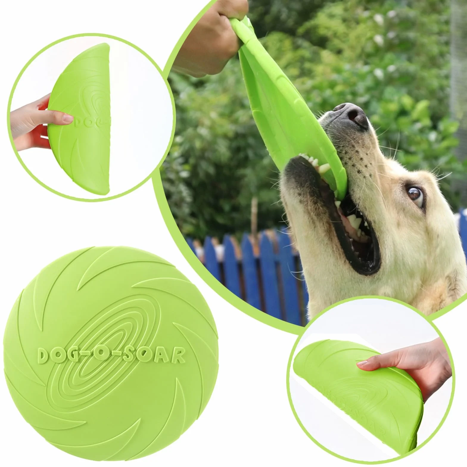 Freesbee pour Chien 18 Cm Caoutchouc Naturel Lot De 2 Frisbee Dressage (Rouge Et Vert)