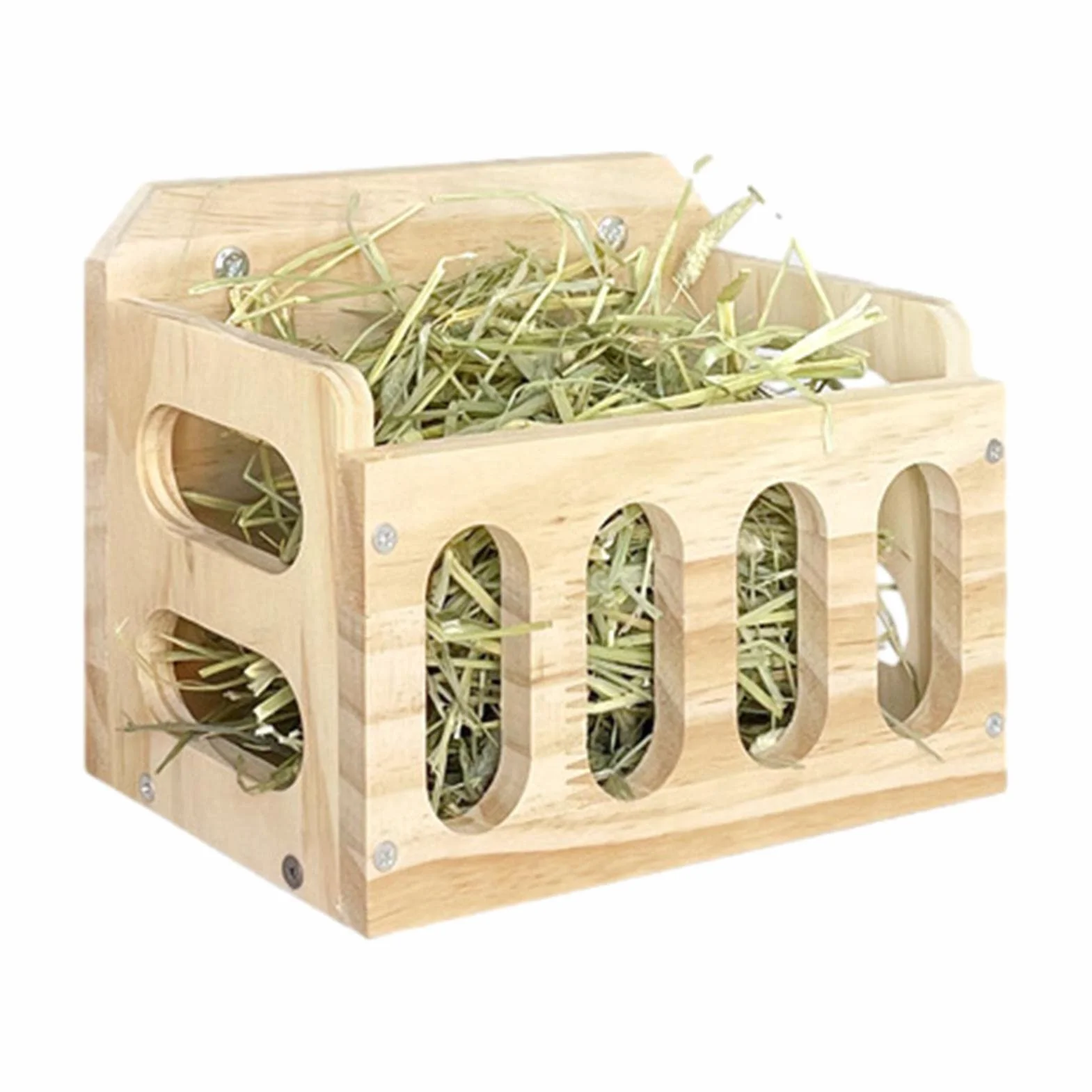 Distributeur de Foin en Bois pour Cochons d'Inde, Lapin et Cobaye - Râtelier à Foin pour Petits Animaux