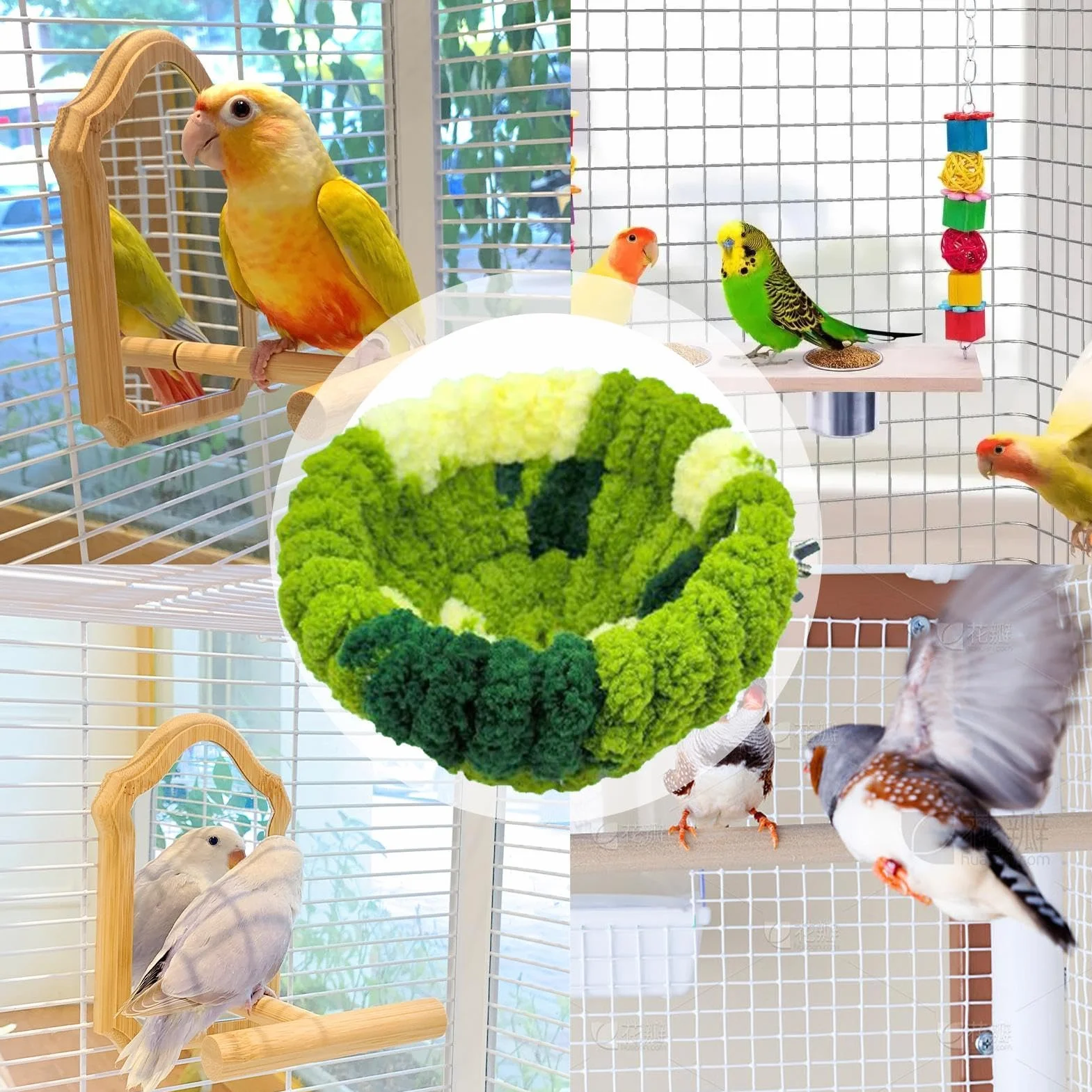 Cabane à Oiseaux Nid pour Perruche Calopsitte Perroquet Canari Abri Confortable