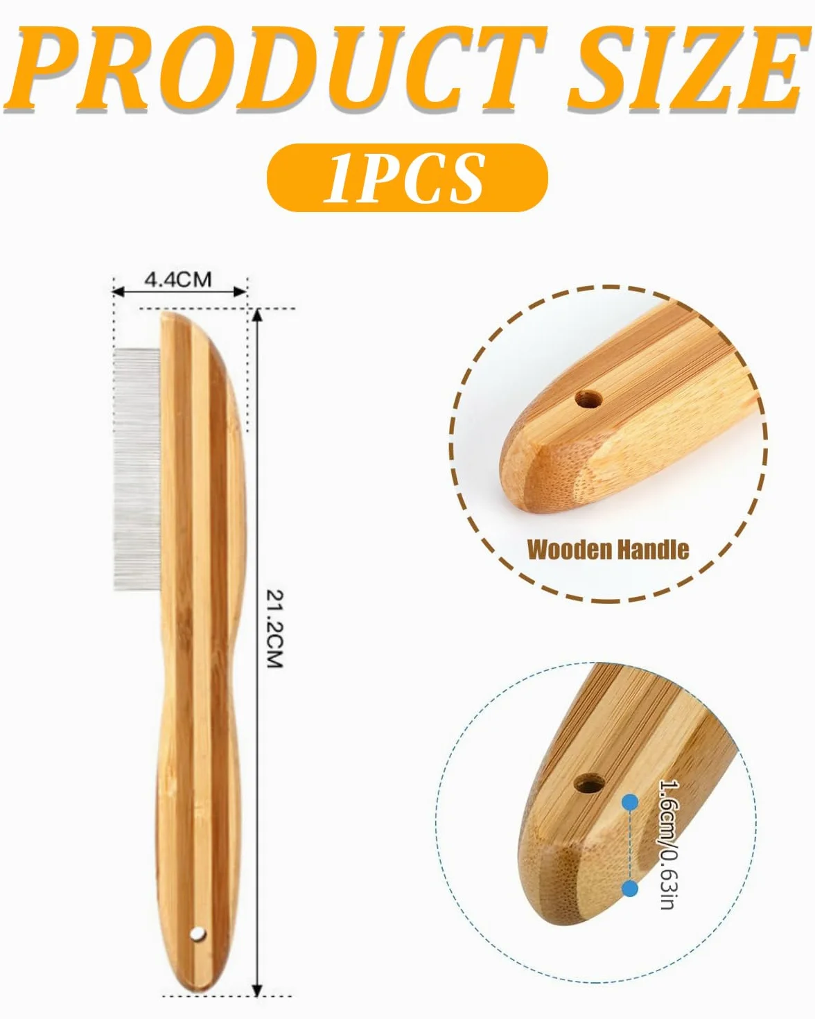 1 peigne à dents anti-pelliculaire avec manche en bois,peigne à dents ultra-fin avec acné en métal,peigne à puces multifonctionnel,peigne à tiques,peigne de soin pour adultes,chiens,chats