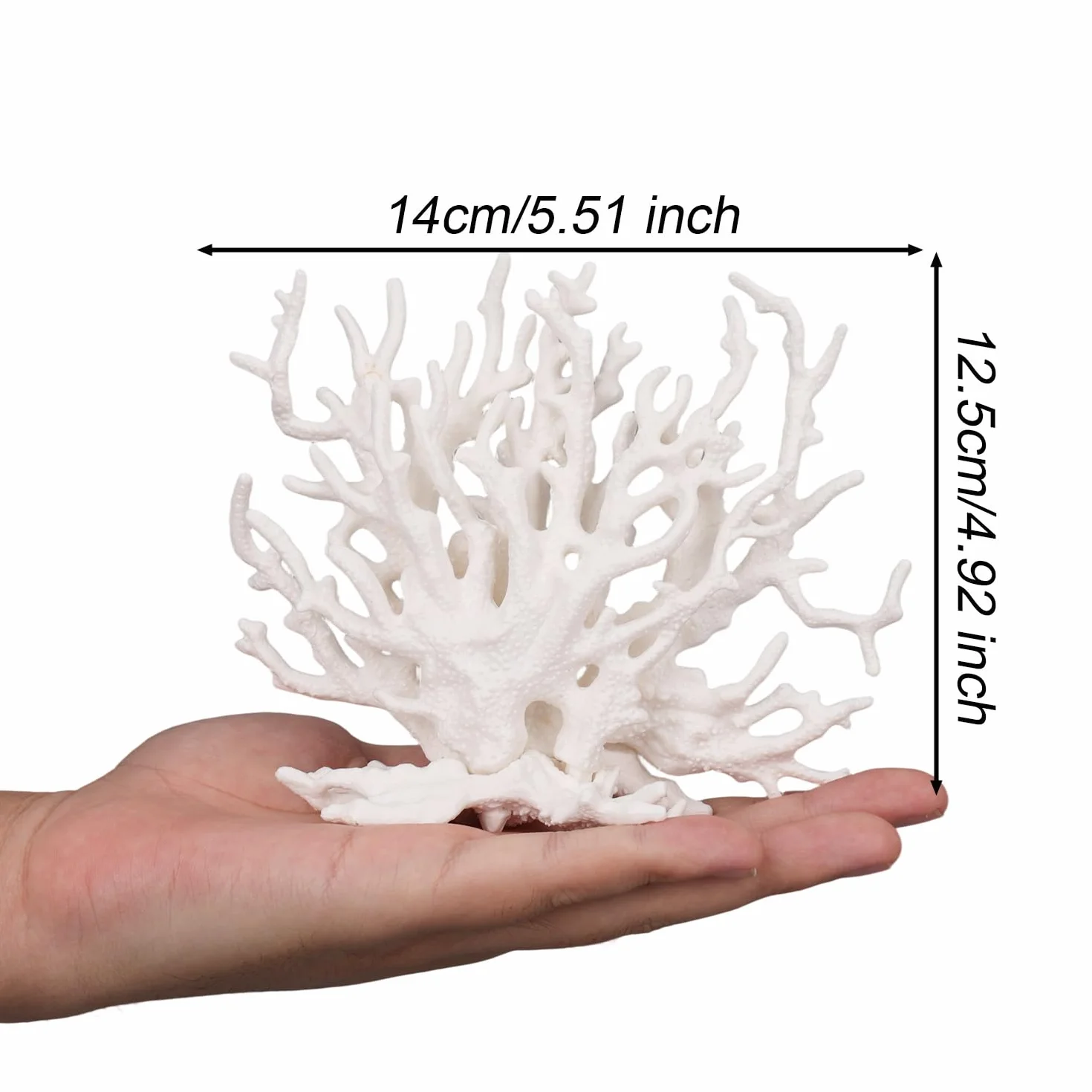 Tinoaly Décorations pour Aquarium Récif de Corail en Résine Blanche Ornements Réalistes