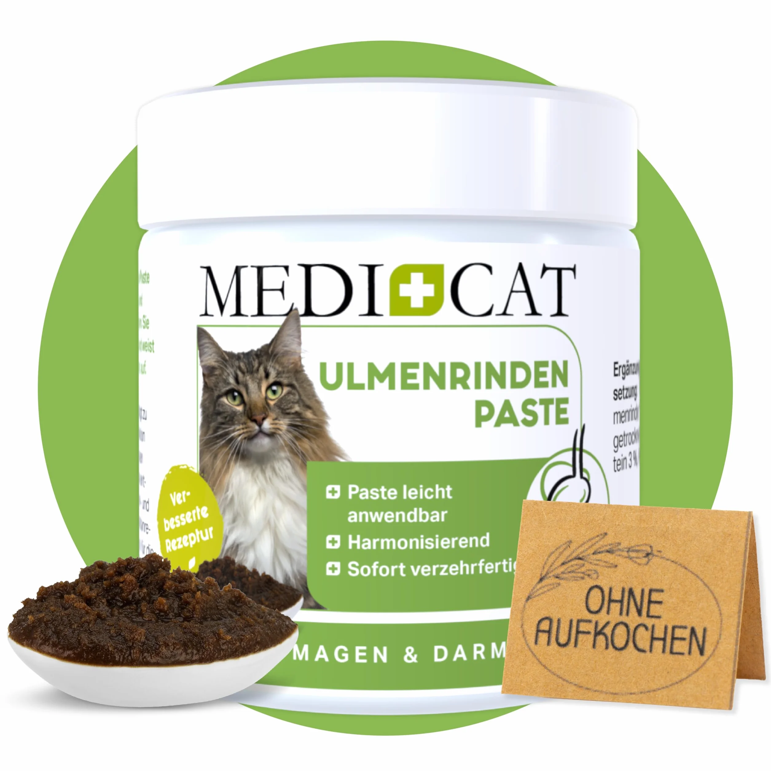 Pâte d'écorce d'orme premium 200 g pour chats brûlures d'estomac diarrhée vomissements