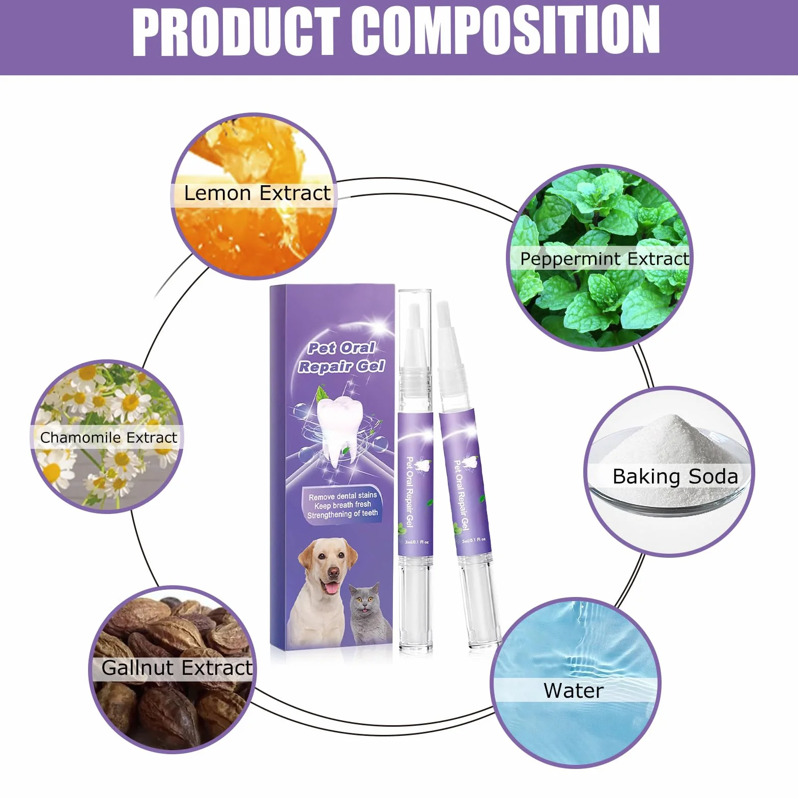 Gel De Réparation Buccale pour Animaux De Compagnie Rafraîchisseur D'haleine Chien Chat