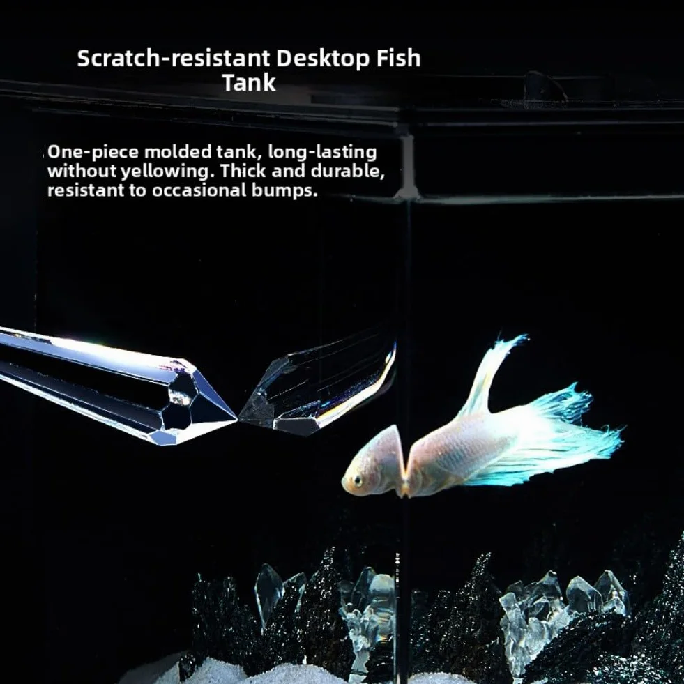 Aquarium auto-circulant avec lumière LED 160 l/h filtre intégré kit écologique pompe (S)