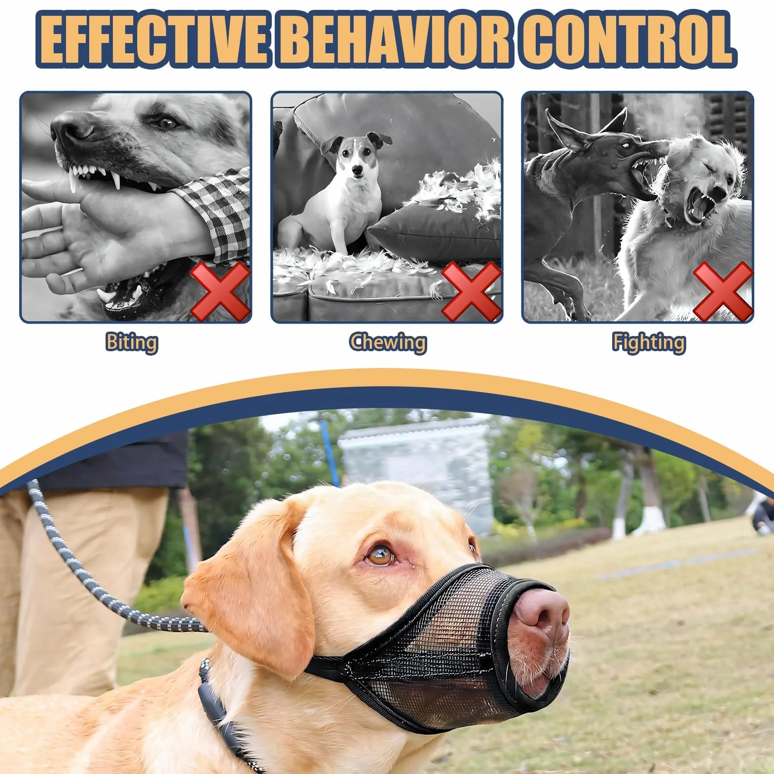 Muselière pour Chien Muselière Souple Réglable avec Sangles Velcro Museliere Anti Aboiement Morsure pour Petits et Moyens Chiens Jack Russell Terrier Corgi Shiba Inu (Noir,16-20cm)