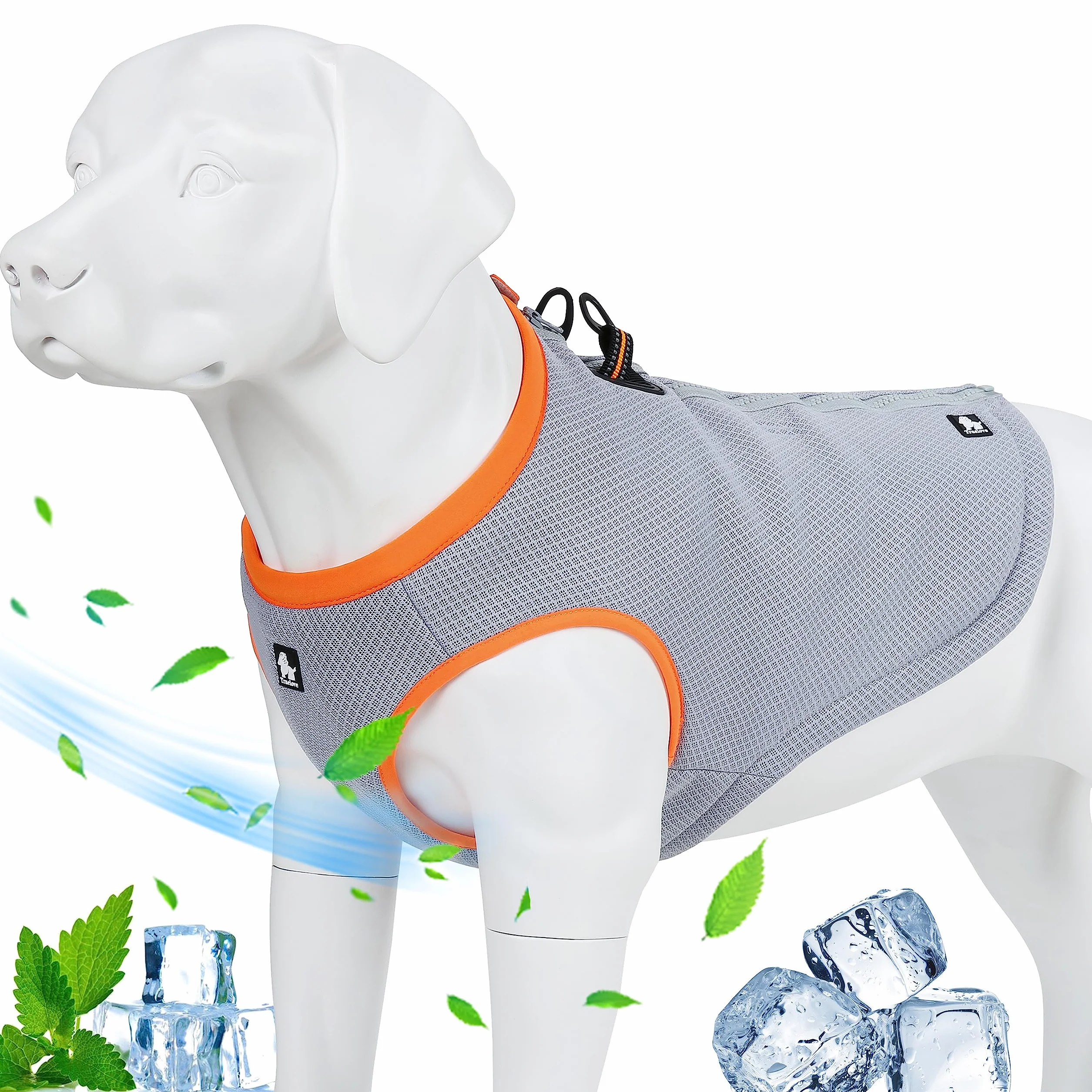 Truelove Gilet Rafraîchissant pour Chien avec Fermeture Éclair Ajustable Chasse Entraînement Camping
