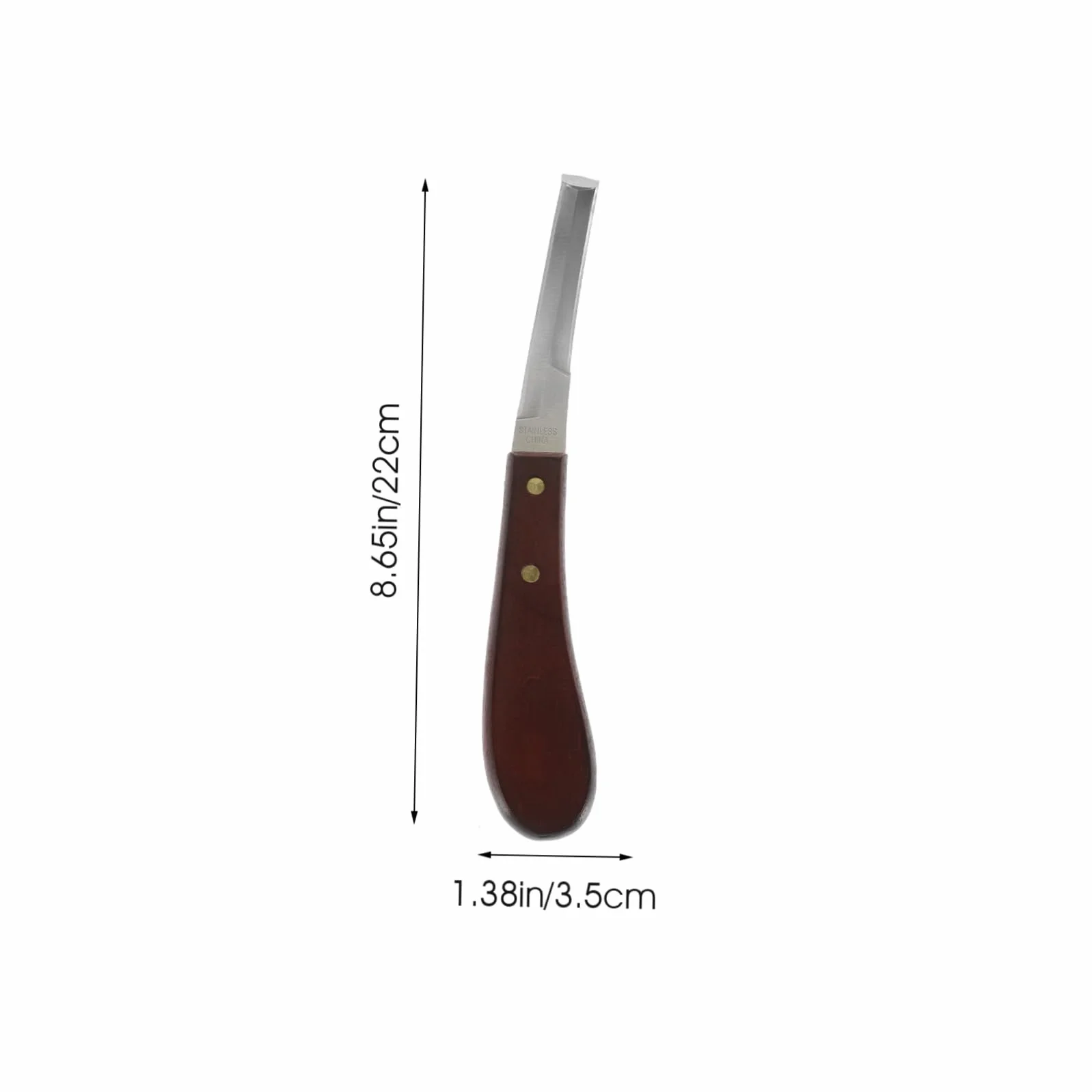 Couteau à Sabot Résistant la Rupture à Double Tranchant en Acier Inoxydable Poignée en Bois Ergonomique pour Usage Quotidien pour Soins des Sabots de Chevaux