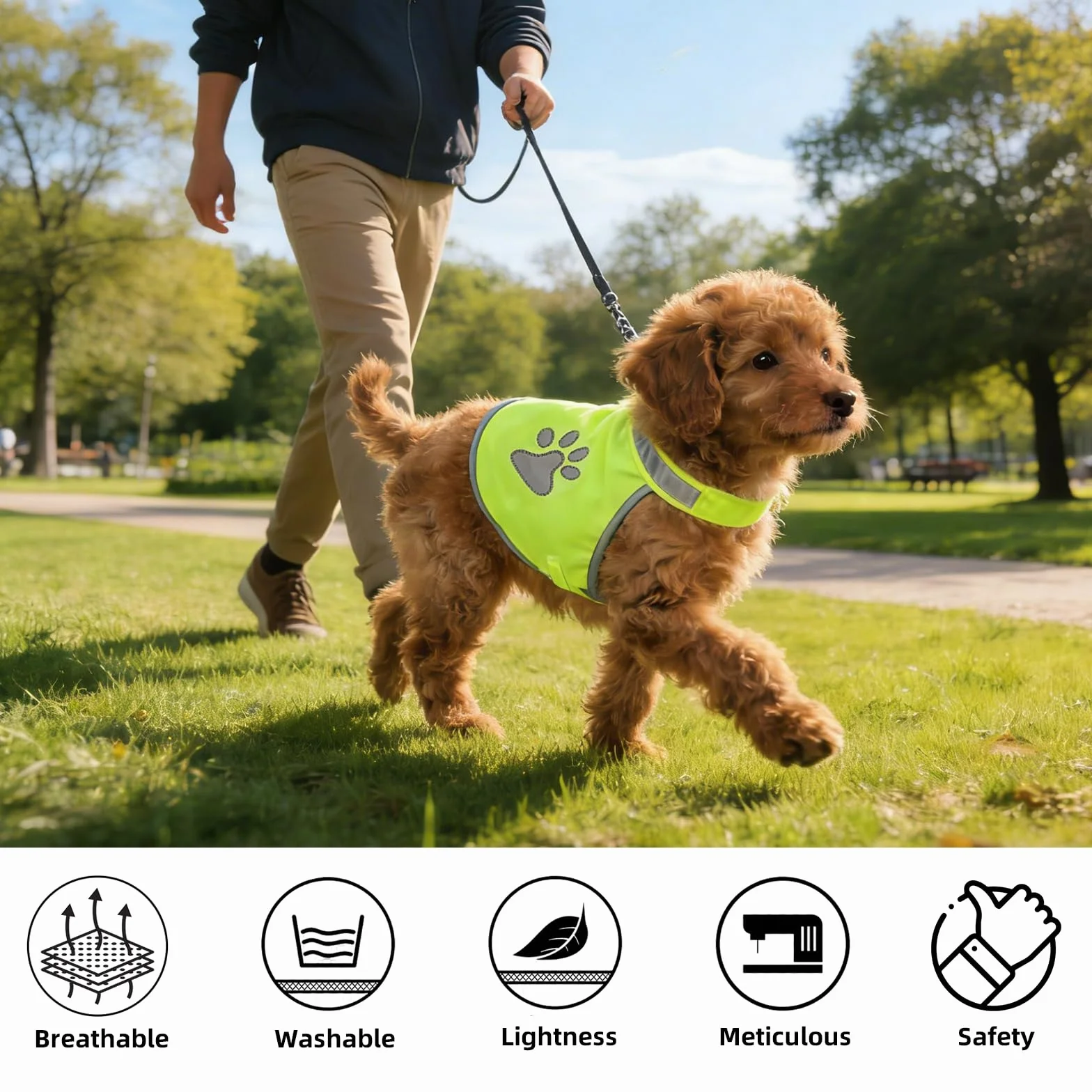 2 Pièces Gilet de Sécurité Réfléchissant pour Chien, Gilet Jaune Ajustable Chien, Haute Visibilité Veste Réfléchissant Vest de Sécurité Veste d'animal de Compagnie pour Jour et de Nuit (S)