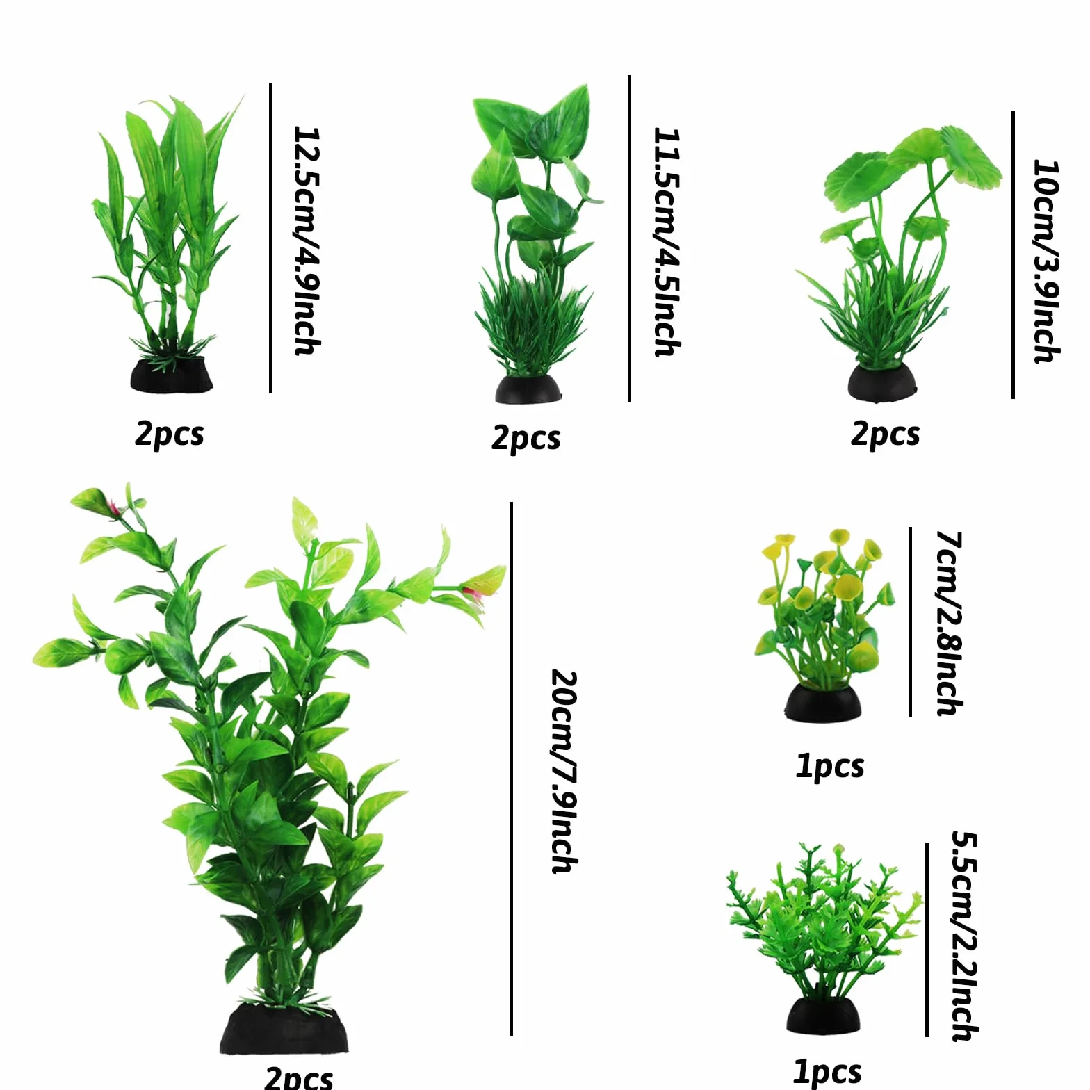 Aquarium Decor 10pcs Fish Tank Plants Green Accessories