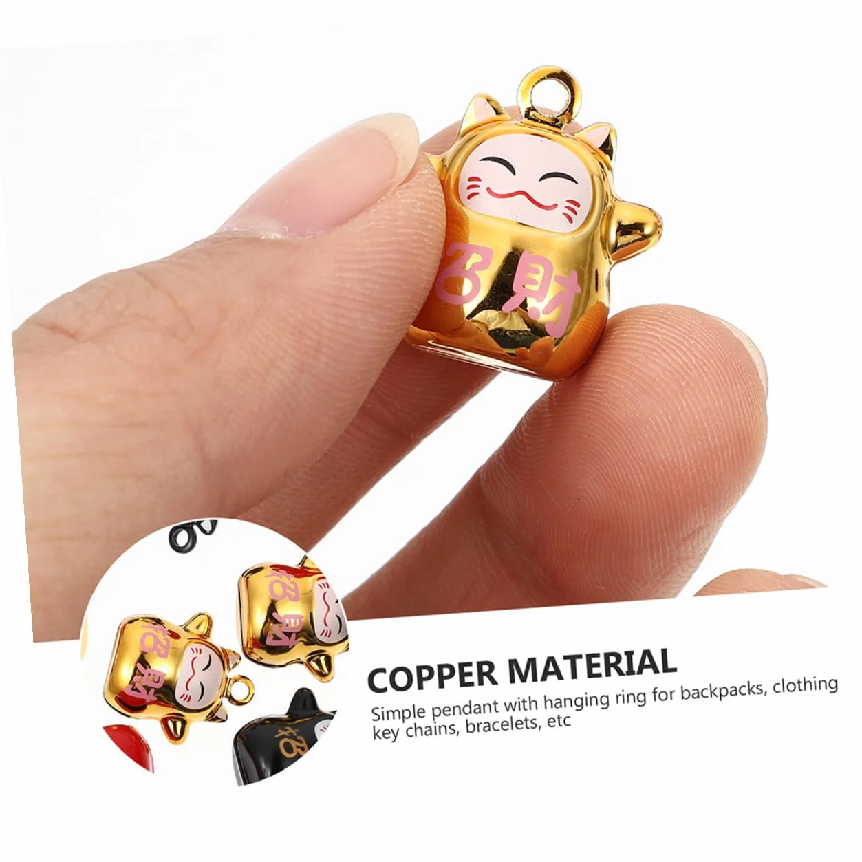 Angoily 6 pièces Pendentifs Clochette Chat Cuivre Pour Décoration Suspendue Amulette Lot Accessoires Chat