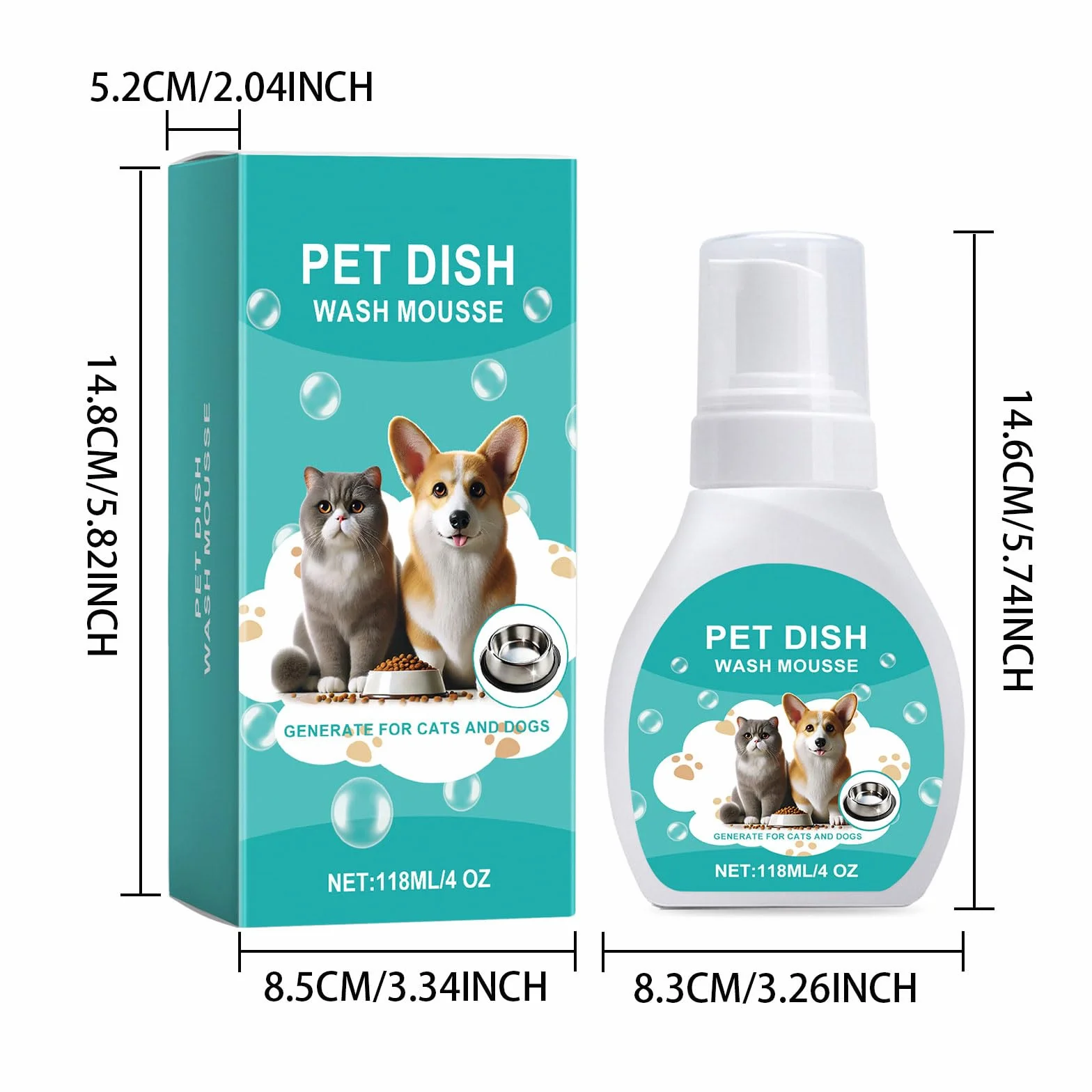 Mousse nettoyante pour gamelle animal domestique 150 ml usage quotidien nettoyage doux