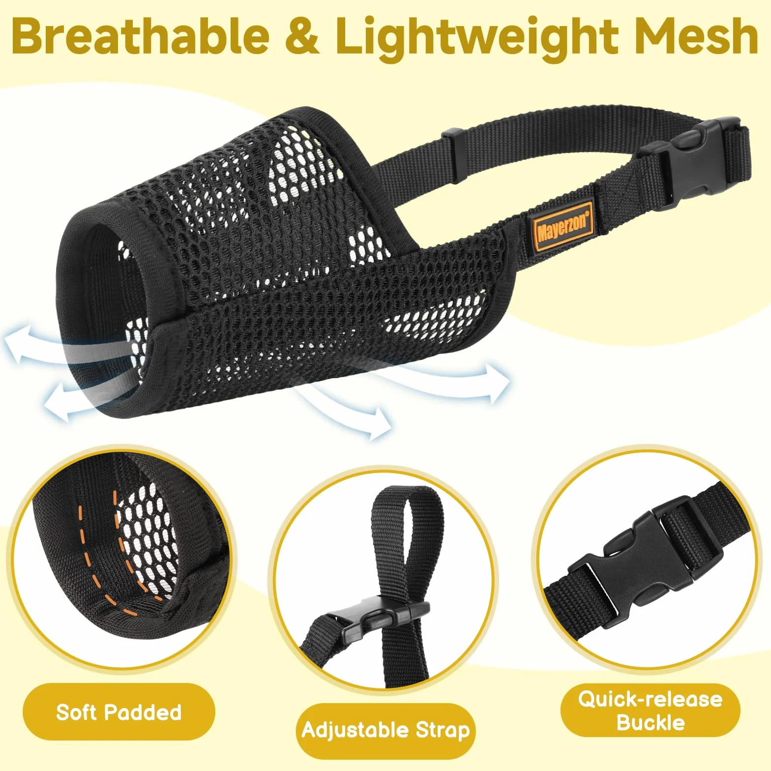 Mayerzon Greyhound – Muselière pour Chien Whippet – Muselière en Maille Souple pour éviter Les morsures excessives et Les mastications – Convient pour Le toilettage, la Promenade et Les visites chez