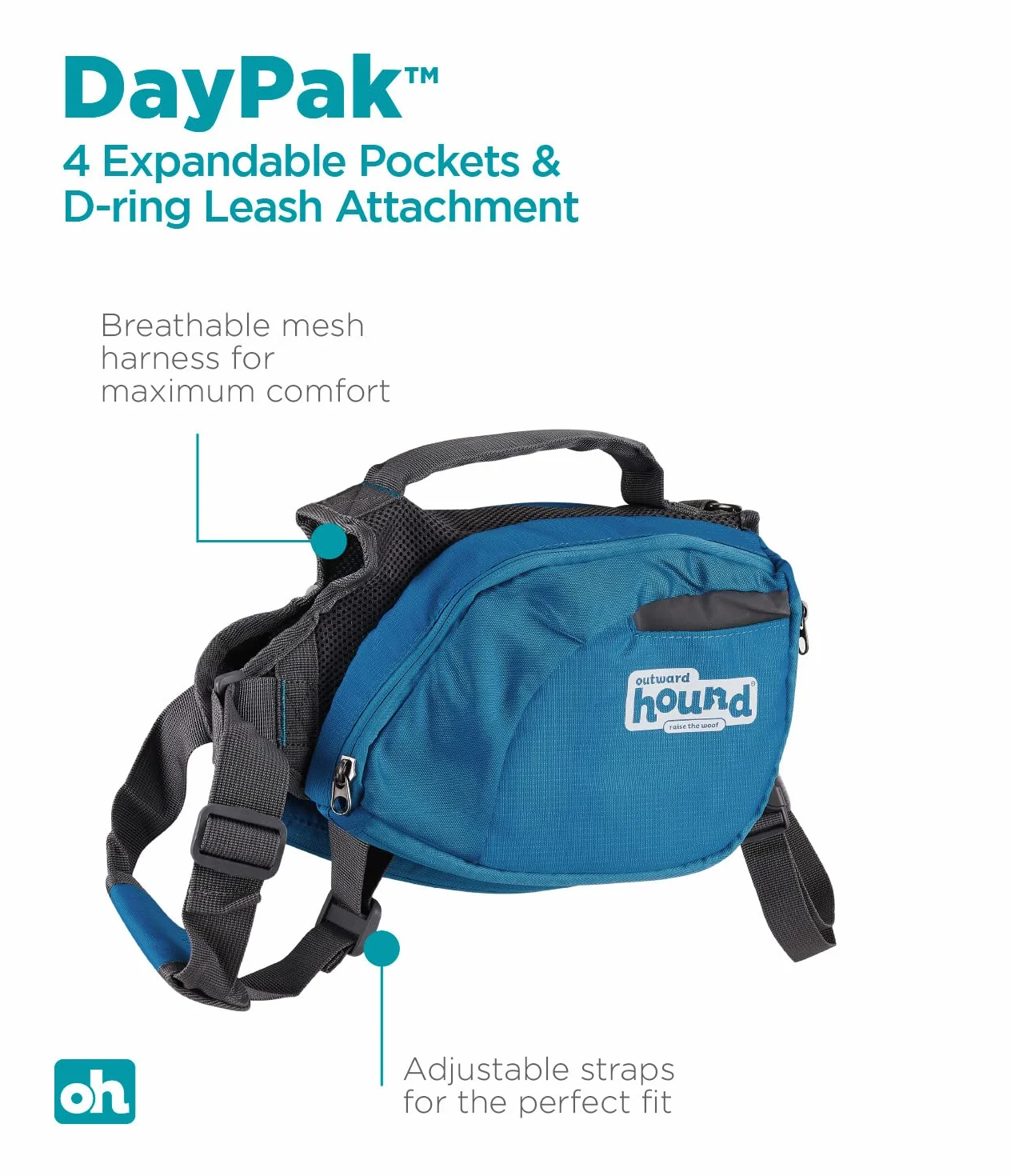 Outward Hound Daypak Sac à Dos pour Chien Grand Bleu