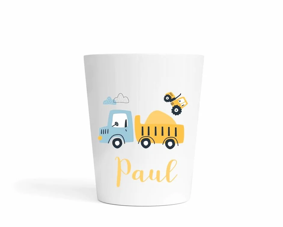 Gobelet Enfant Personnalisé Camion Chantier 230ml Sans BPA Incassable