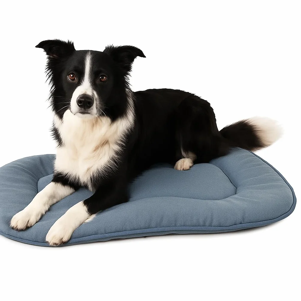 Coussin Chien Chat Flamingo Firenze Ovale Bleu 71x51x3cm