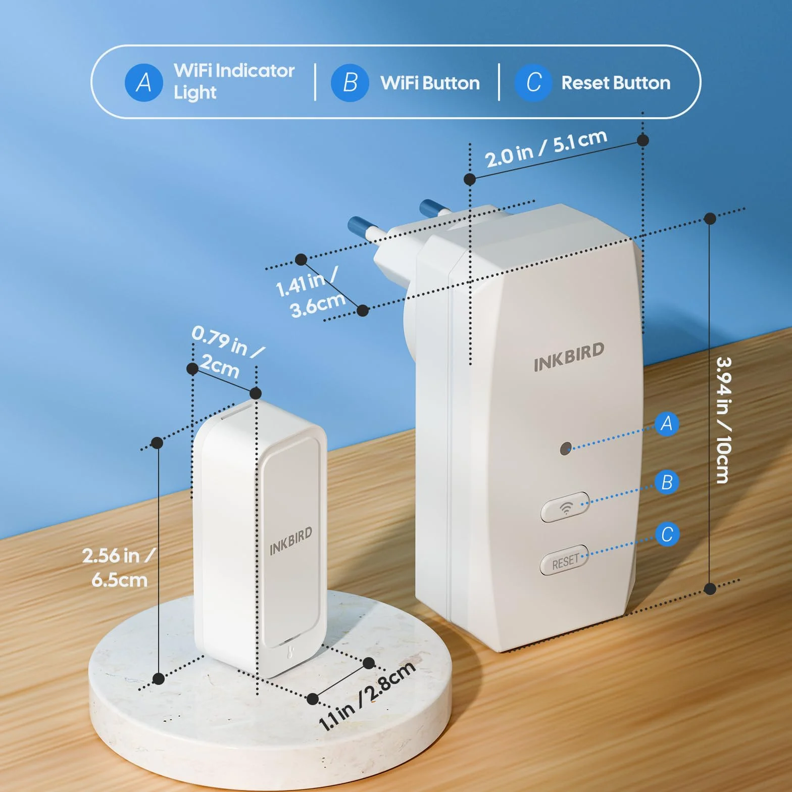 INKBIRD ITH-11-B Thermomètre Hygromètre Bluetooth et IBS-M2S-B Passerelle WiFi Combinaison, Enregistreur Temperature Humidite Interieur Exterieur, Surveillance à Distance APP, Stockage de Données